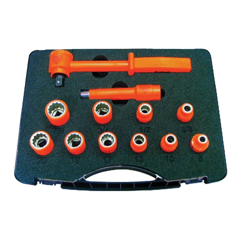 Jameson JT-KT-03105 3/8-in Drive Standard (SAE) and Metric Deep Socket Set (12-Pieces)