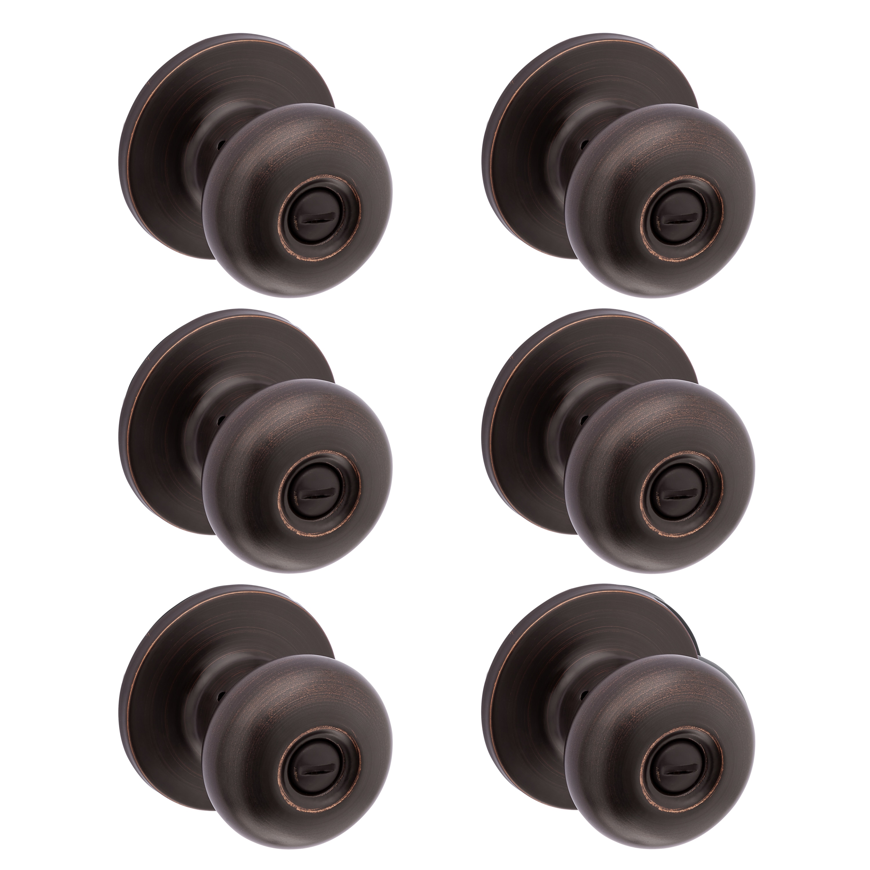RELIABILT Baron Antique Bronze Interior or Bed/Bath Privacy Door Knob Contractor Pack 6 -Pack
