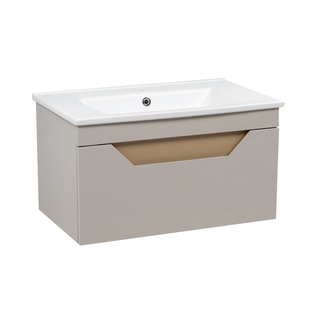 Bath Oasis Modern Wall-Mounted Bathroom Vanity with Washbasin - Troy Mocha Gloss Collection - Non-Toxic Fire-Resistant MDF-26-Diamond Collection 34