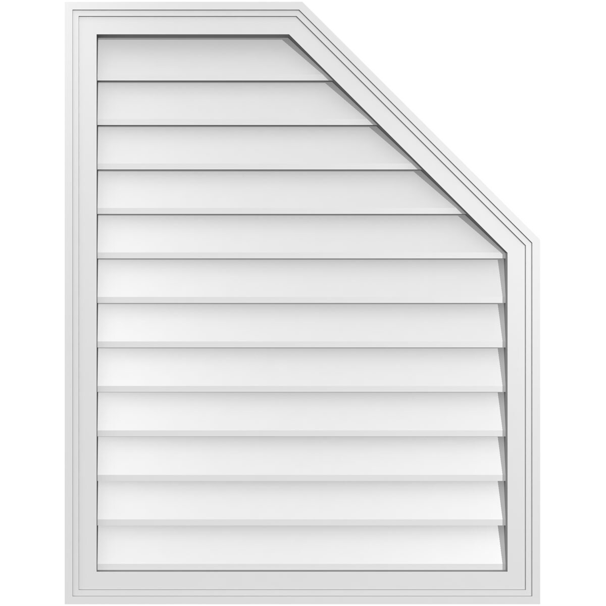 Ekena Millwork GVPOR30X3802SN 30-Inches x 38-Inches Off-white Octagon PVC Gable Louver Vent