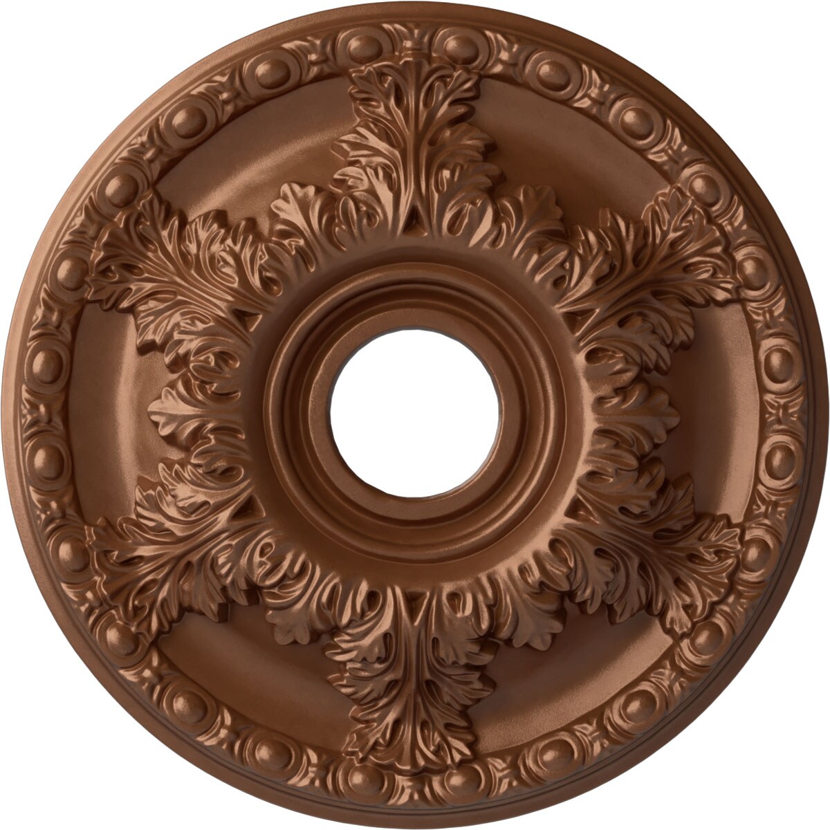 Ekena Millwork CM18GAPOS Granada 18-in W x 18-in L Painted Polished Copper Polyurethane Whole Ceiling Medallion