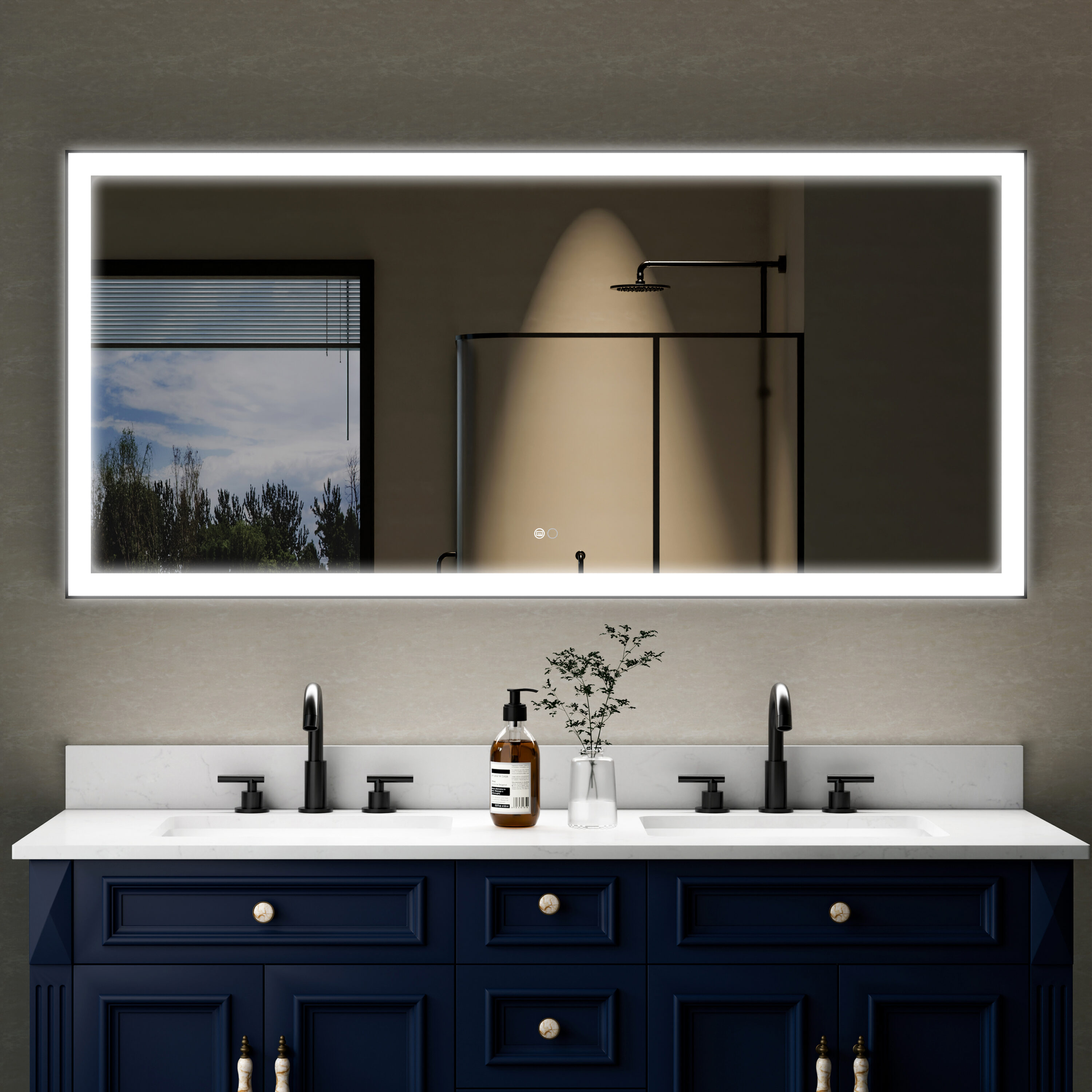 WELLFOR W5FM6028MB Framed-Bath-Mirrors - View #17