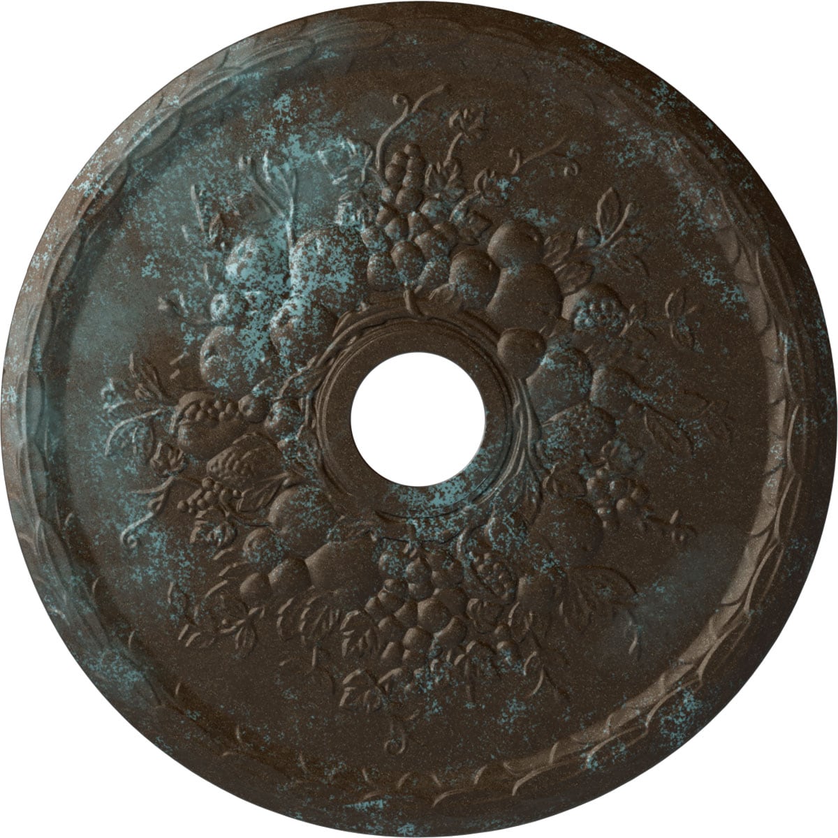 Ekena Millwork CM22GRBBS Grape 22.625-in W x 22.625-in L Painted Bronze Blue Patina Polyurethane Whole Ceiling Medallion