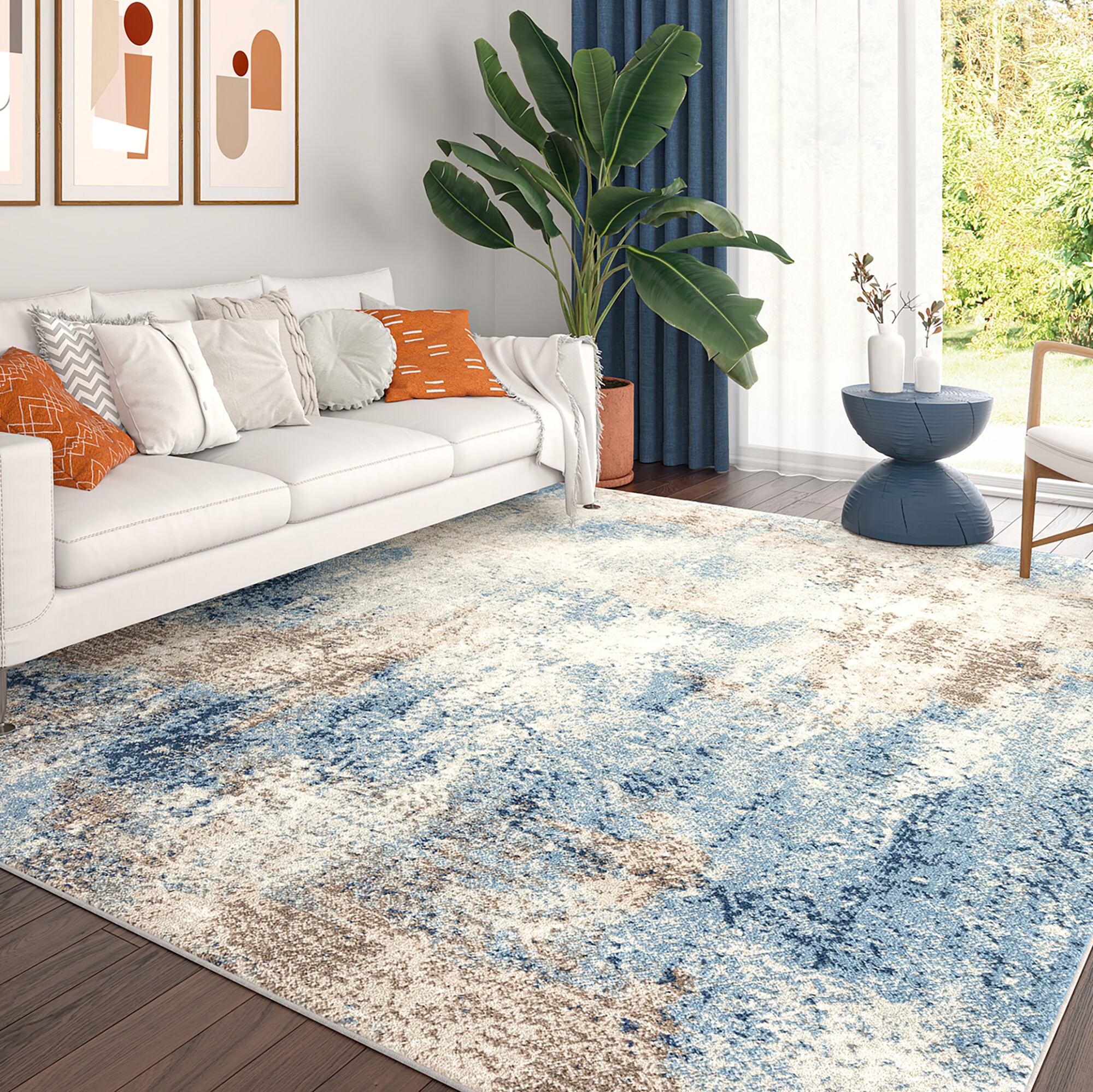 Tayse CHL1307 8X10 Chelsea 8 x 10 (ft) Loomed Polypropylene Navy Rectangular Indoor Area rug