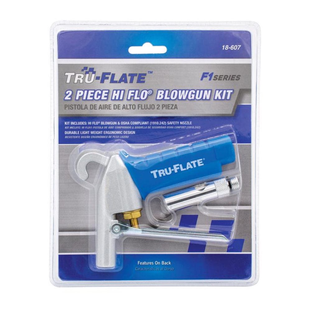 TRU-FLATE Tru Flate Hi Flo Aluminum Hi Flo Air Blow Gun Kit 1/4 in FNPT 40 CFM 90 psi 2 pc