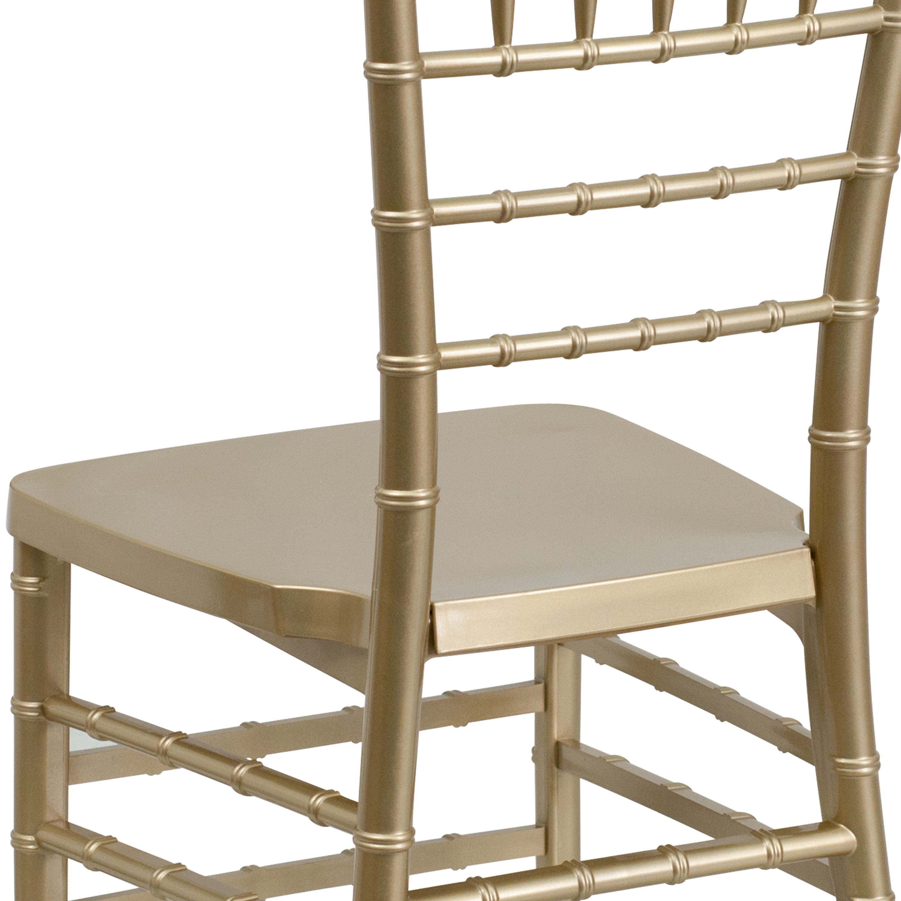 Elegant Gold Resin Chiavari Mid-Back Banquet Chair