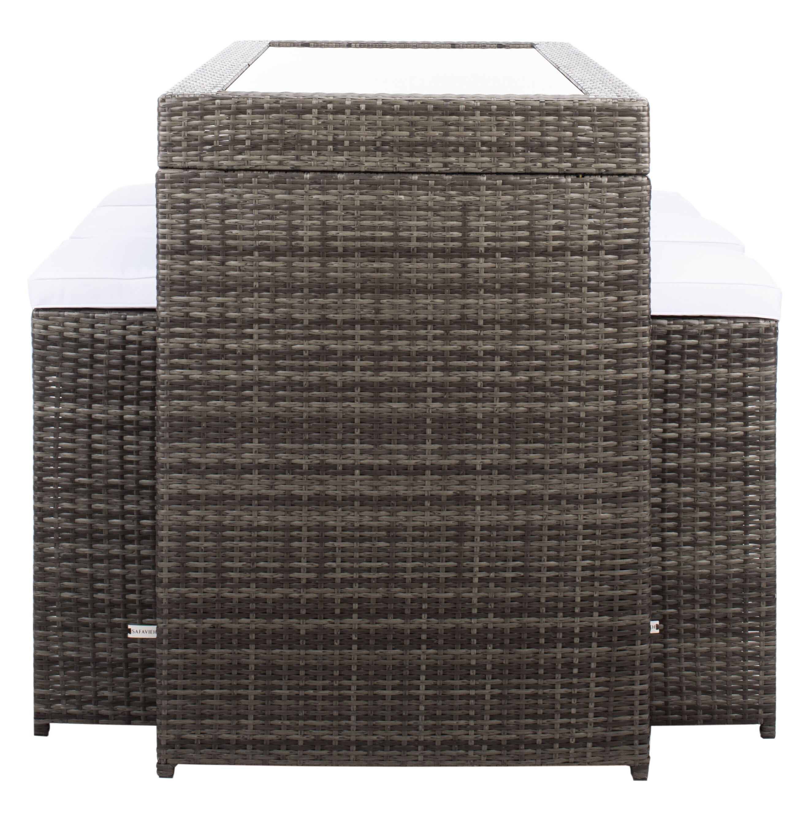 Hutton 7-Piece Gray Brown and White Outdoor Dining Set