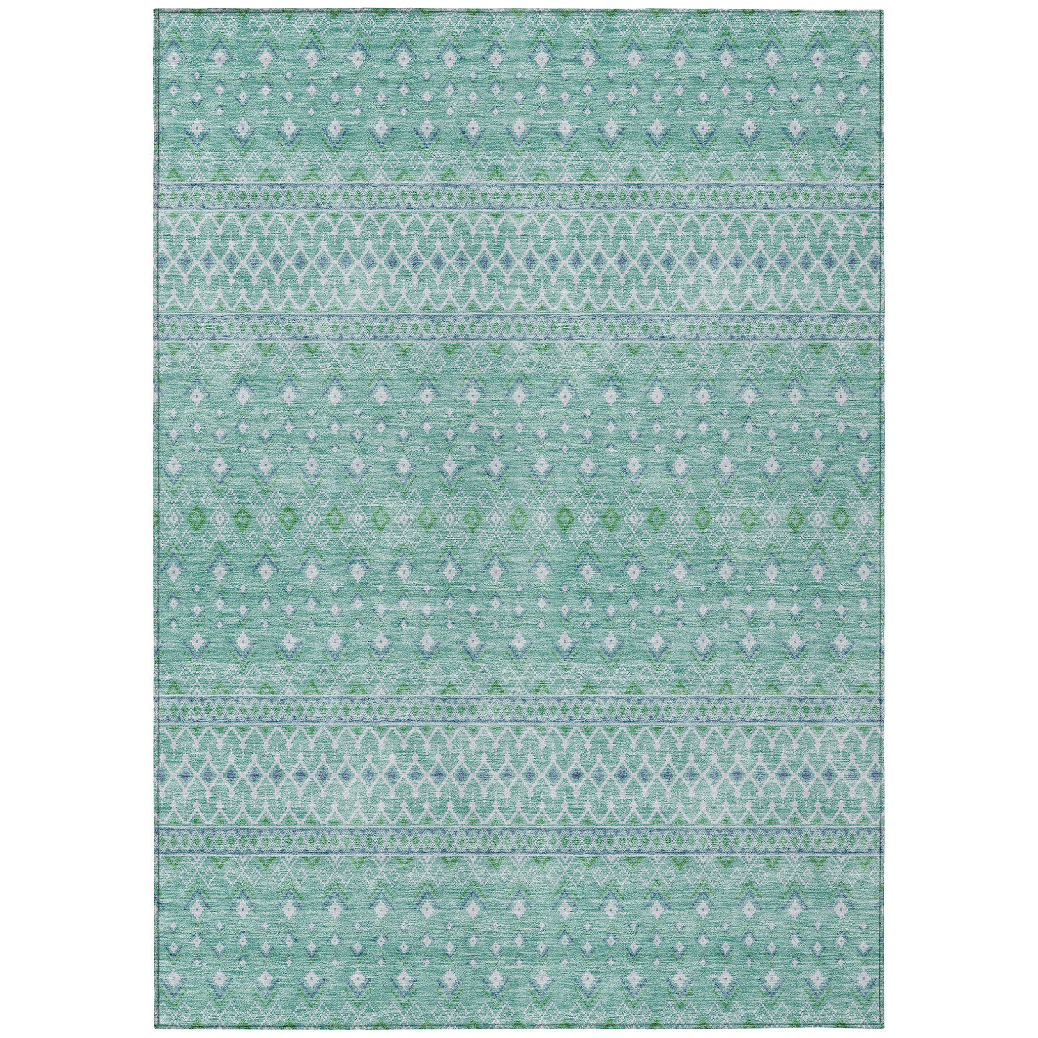 Addison Rugs ACN709AQ5X8 Chantille ACN709AQ 5 x 7 (ft) Polyester Aqua Rectangular Indoor/Outdoor Geometric Machine washable Area rug