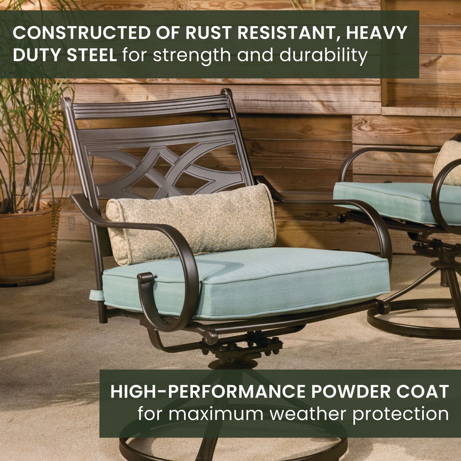 Hanover MCLRDN5PCSQSW4-BLU Patio-Dining-Sets - View #5