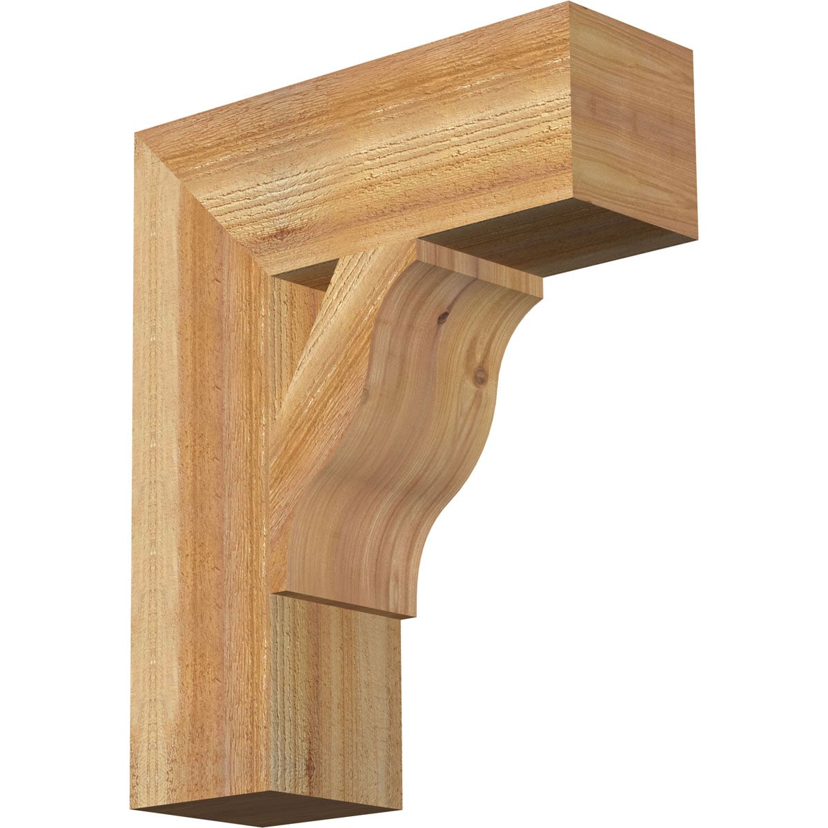 Ekena Millwork BKT06X18X22FST05RWR Funston Block Rough Sawn 6-in x 18-in x 22-in Western red cedar Brown Wood Standard bracket