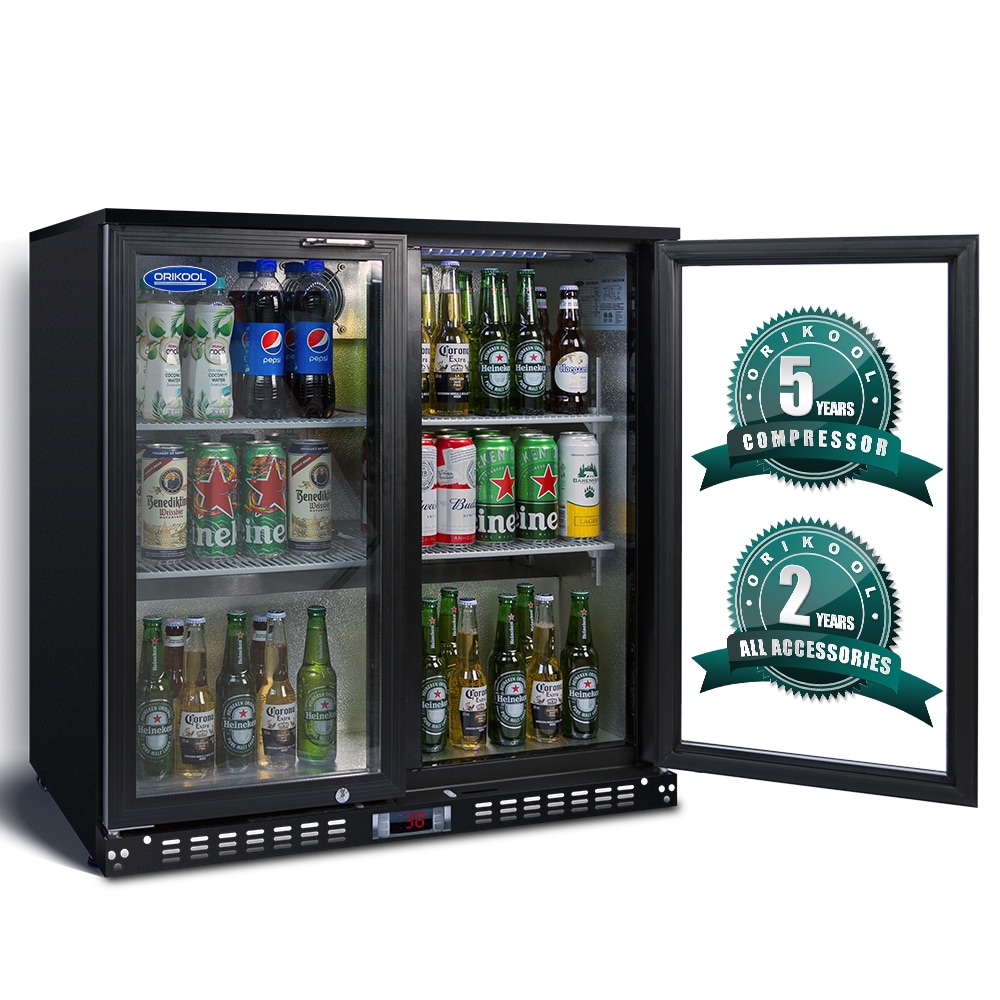Xspracer ML-BR722 20.5-Inches W 320 -Can Capacity Black Built-in/Freestanding Indoor Beverage Refrigerator with Glass Door