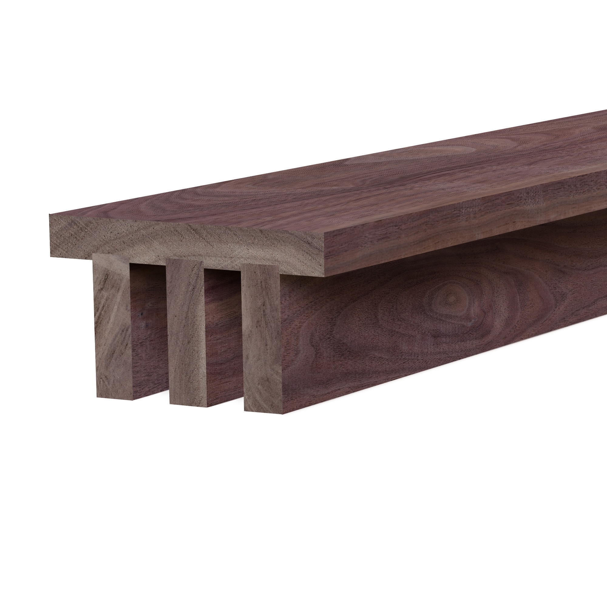 Ornamental Mouldings BEAMNAT03-92WLN5X3 3-1/8-in x 5-1/2-in x 7-2/3-ft Natural Walnut Unfinished Wood H-Shaped Decorative Beam