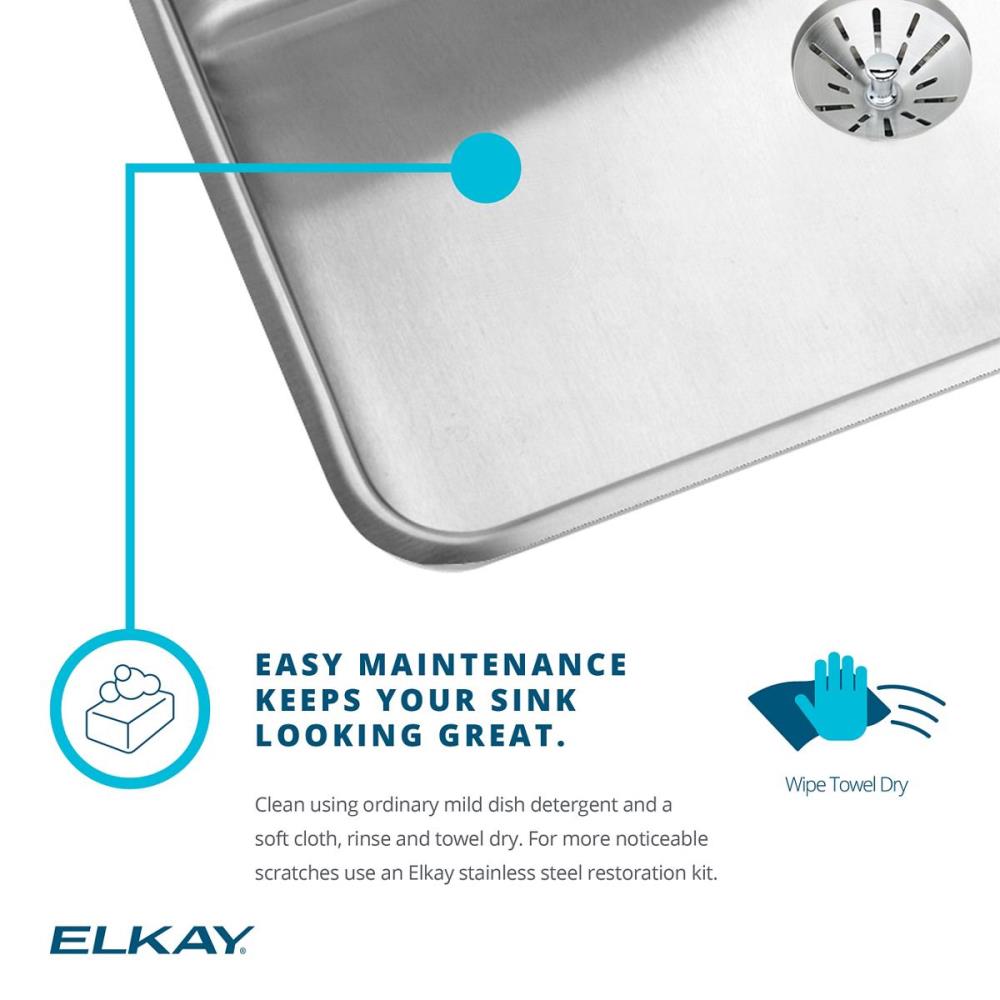 Elkay Gourmet Drop In 60 In X 25 In Lustertone Stainless Steel Single