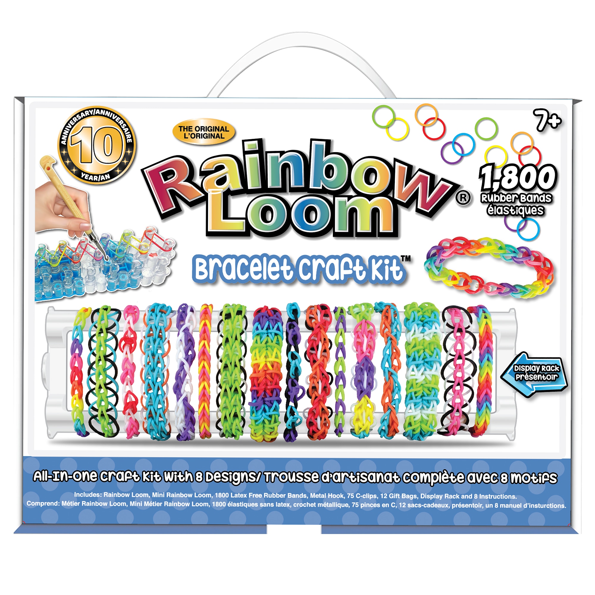 Rainbow Loom Creative Play Bracelet Craft Kit - Assorted Rubber Bands,  Metal Hook, C-Clips - Promotes Creativity - Ages 3+ in the Kids Play Toys  department at