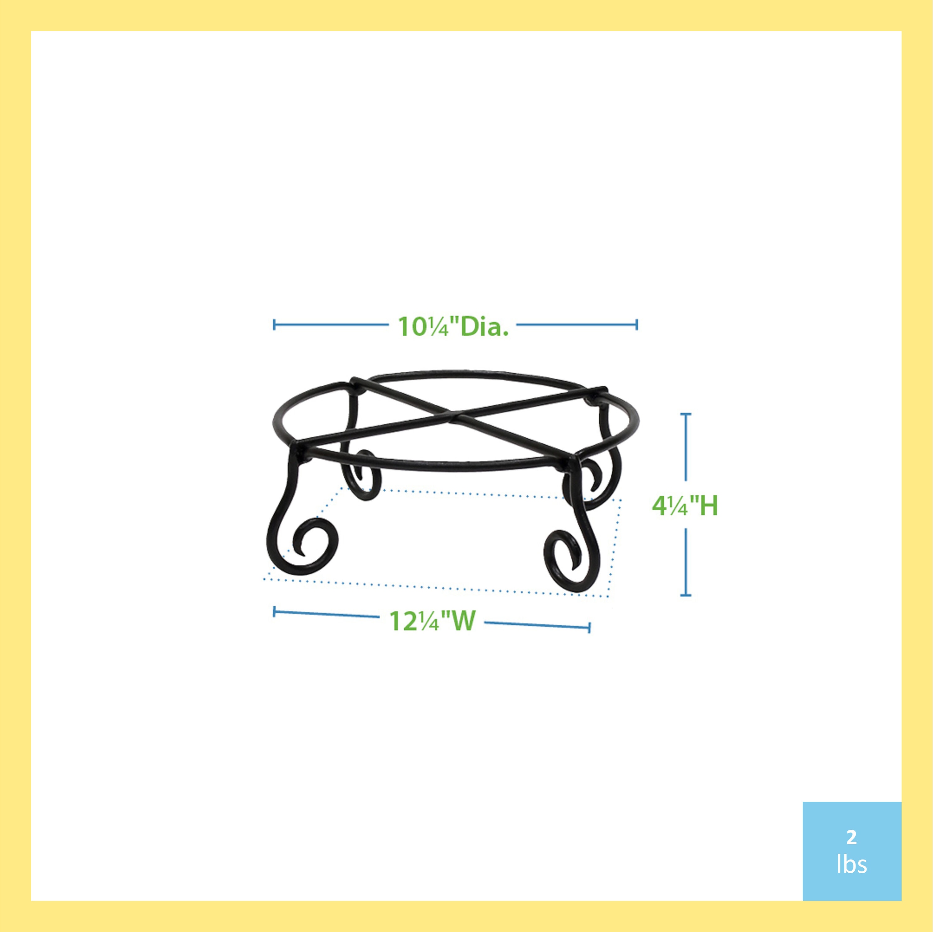 Black Wrought Iron Circular Plant Stand with Scroll Legs