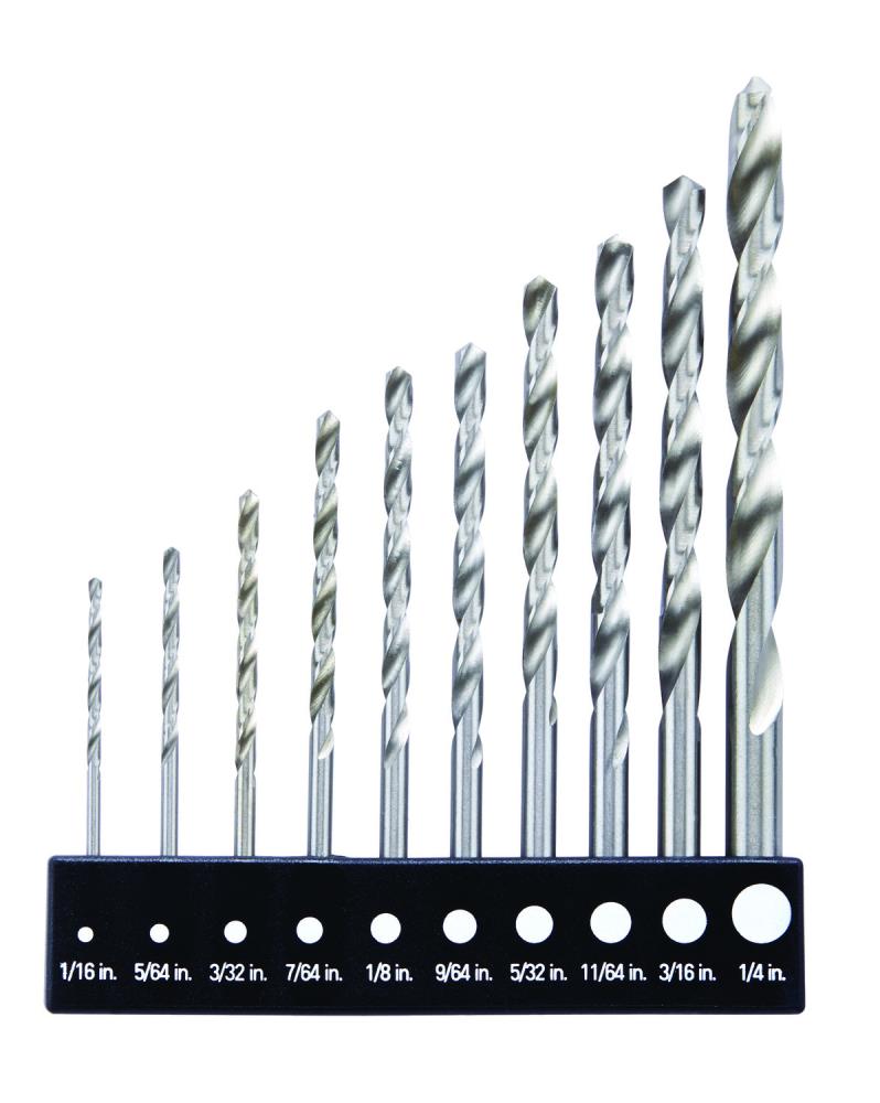 BLACK DECKER 10 Piece Assorted High speed Steel Jobber Length