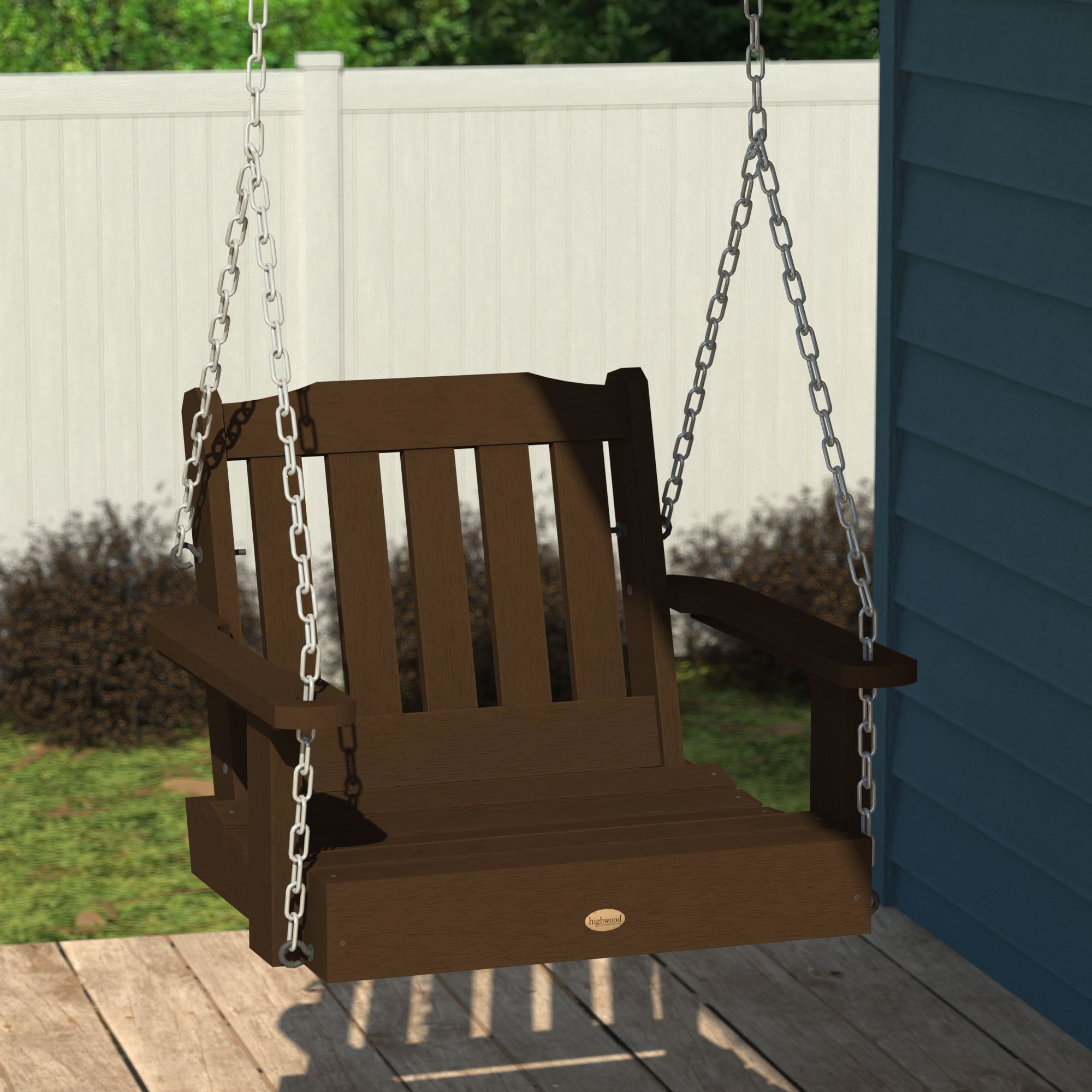 highwood AD-PORL3-ACE The Lehigh 1 -person Weathered Acorn Recycled plastic Outdoor Swing