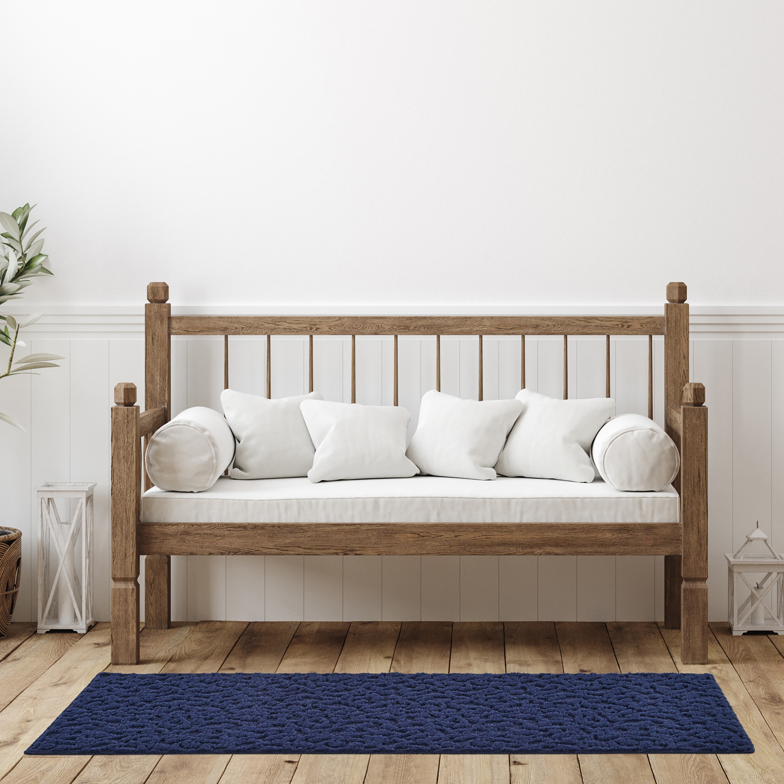 Garland Rug CL010N02409610 Ivy 2 x 8 (ft) Tufted Polypropylene Navy Rectangular Indoor Floral/Botanical Farmhouse/Cottage Runner rug