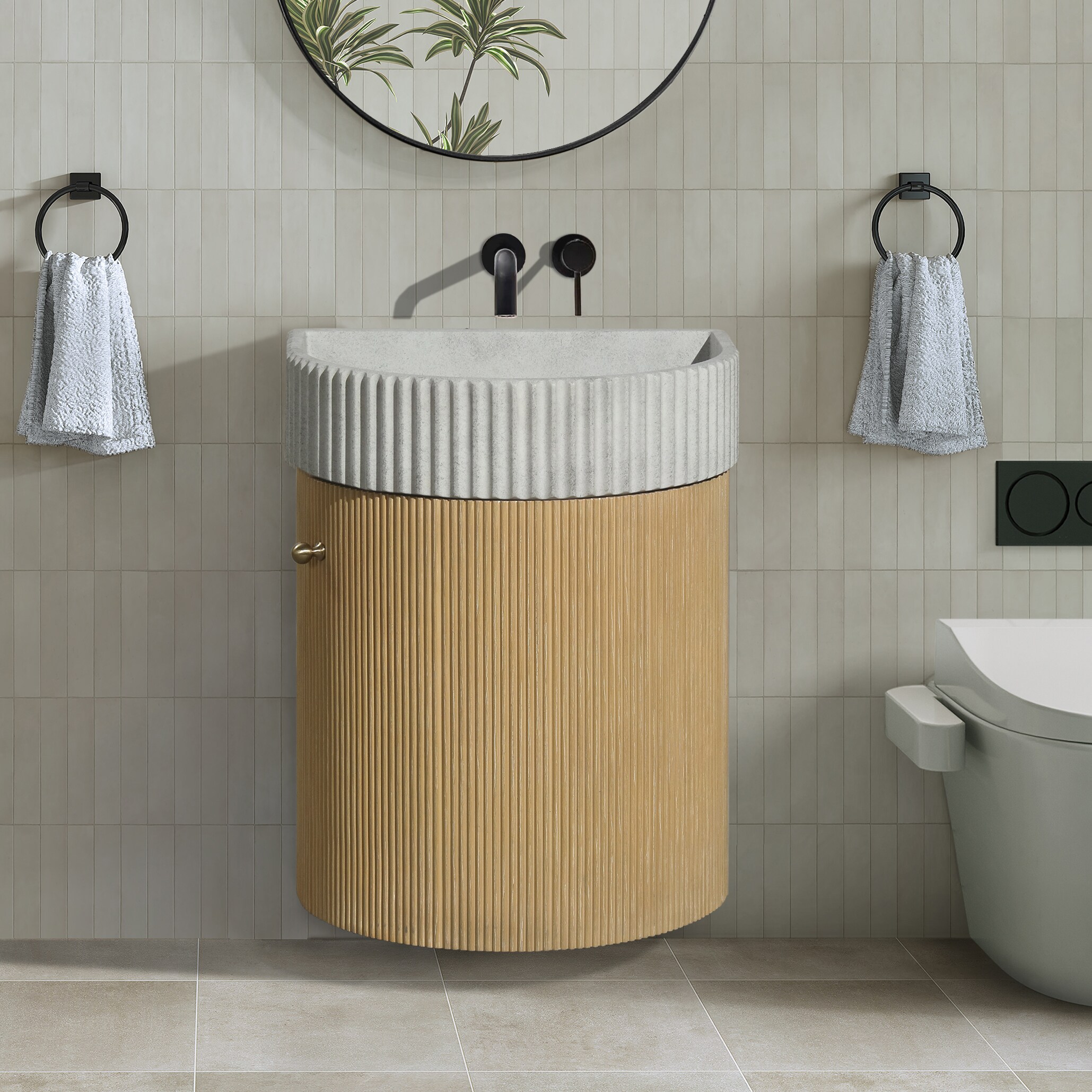 Ari Kitchen & Bath AKB-MALIBU-18-OAK Bath-Vanity-Combo - View #6