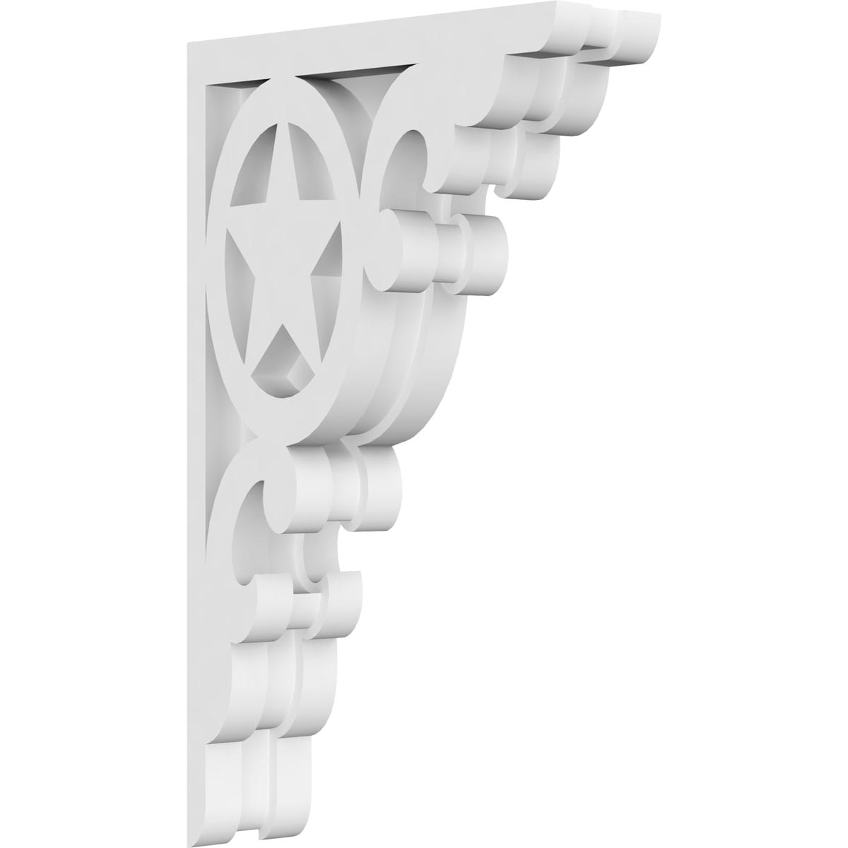 Ekena Millwork CORP01X06X10AU 1.875-in x 6-in x 10-in Austin Unfinished White PVC Paintable Corbel