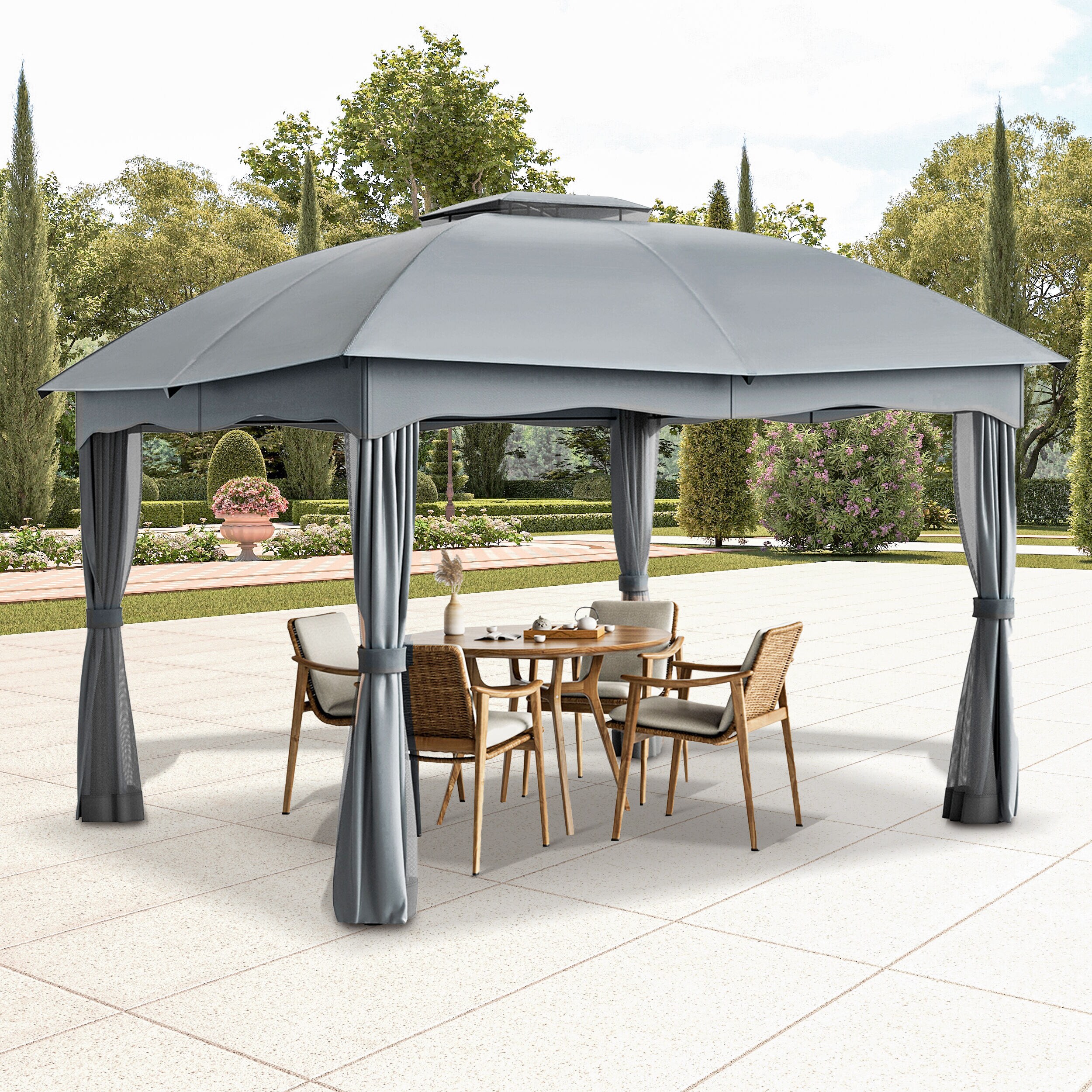 LIVIZA TDS10383GR Wood-Resin-Gazebos - View #2