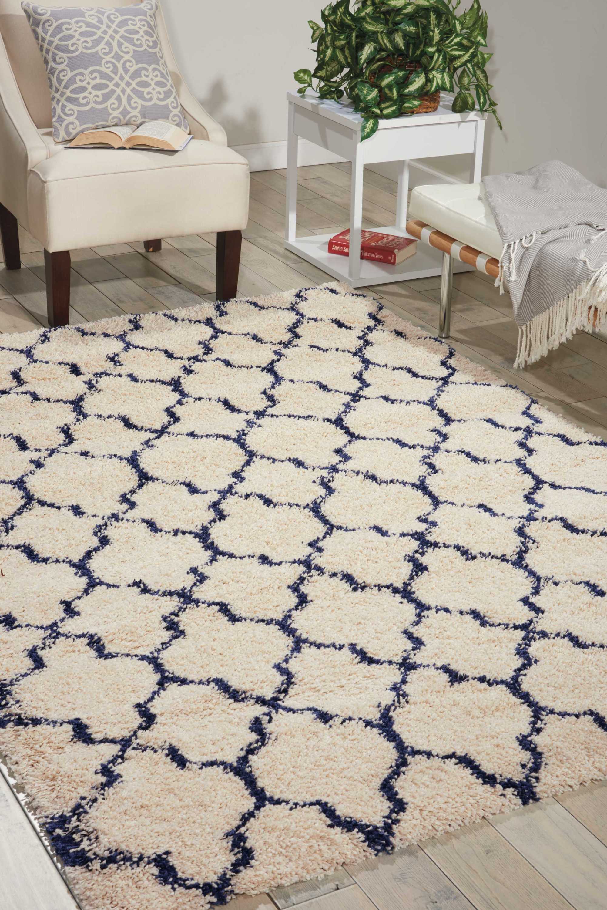 Nourison 32025 Amore 6 x 6 (ft) Polypropylene Ivory/blue Square Indoor Abstract Area rug