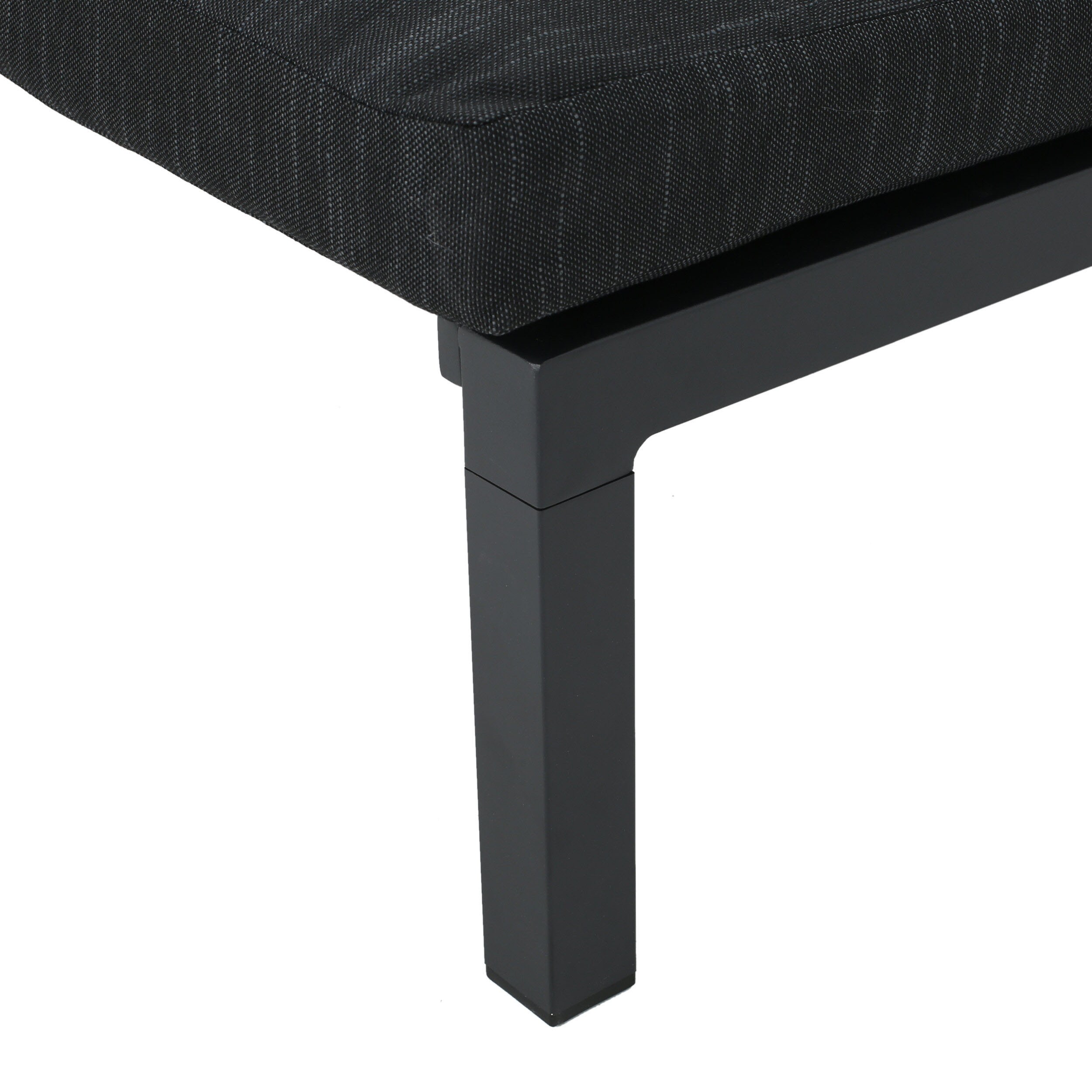 Dark Gray and Black Aluminum Chaise Lounge with Cushions