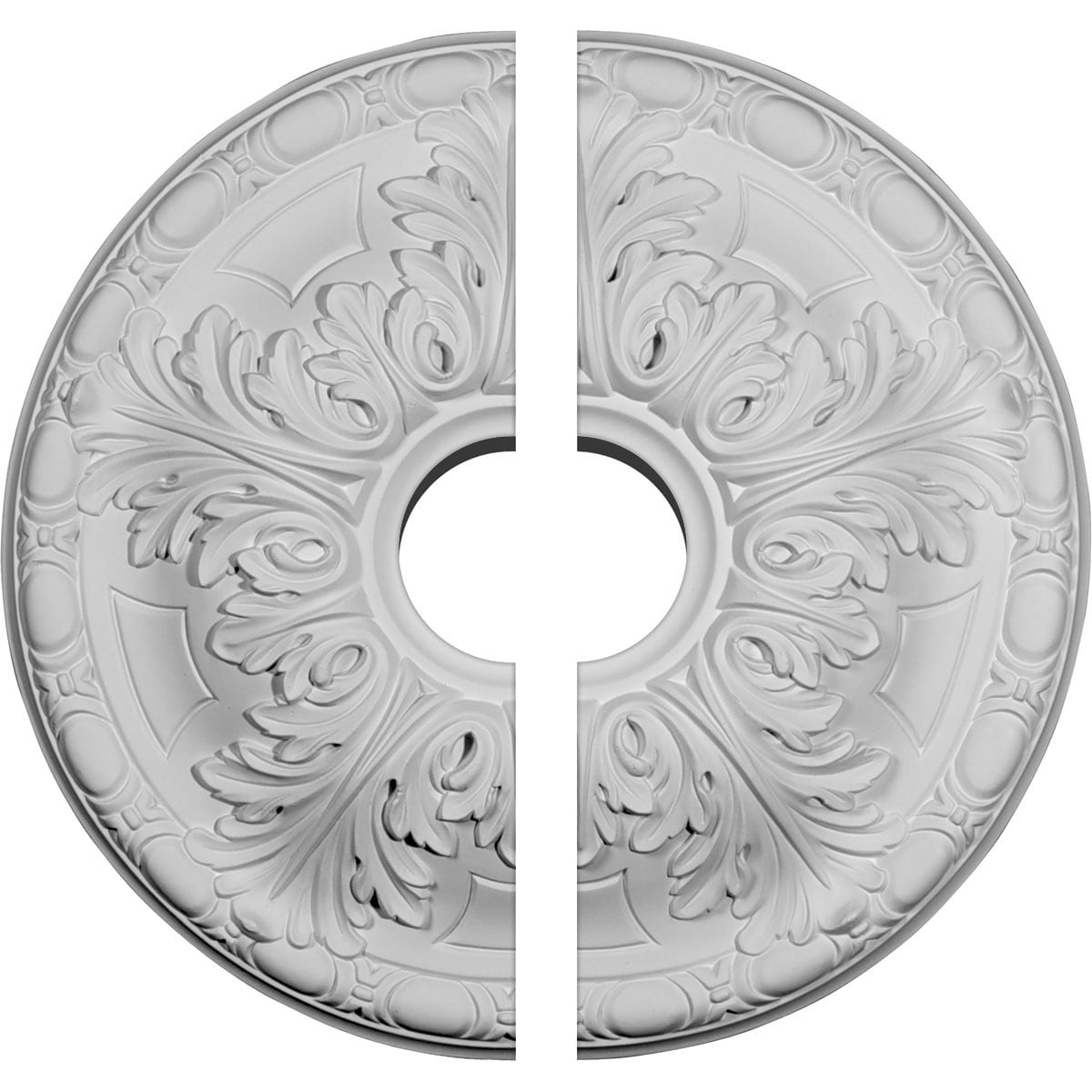 Ekena Millwork CM16GA2-03500 Granada 15.75-in W x 15.75-in L Architectural Polyurethane Split Ceiling Medallion