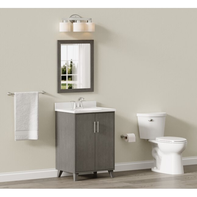 Style Selections 24-in Ash Gray Single Sink Bathroom Vanity with White ...