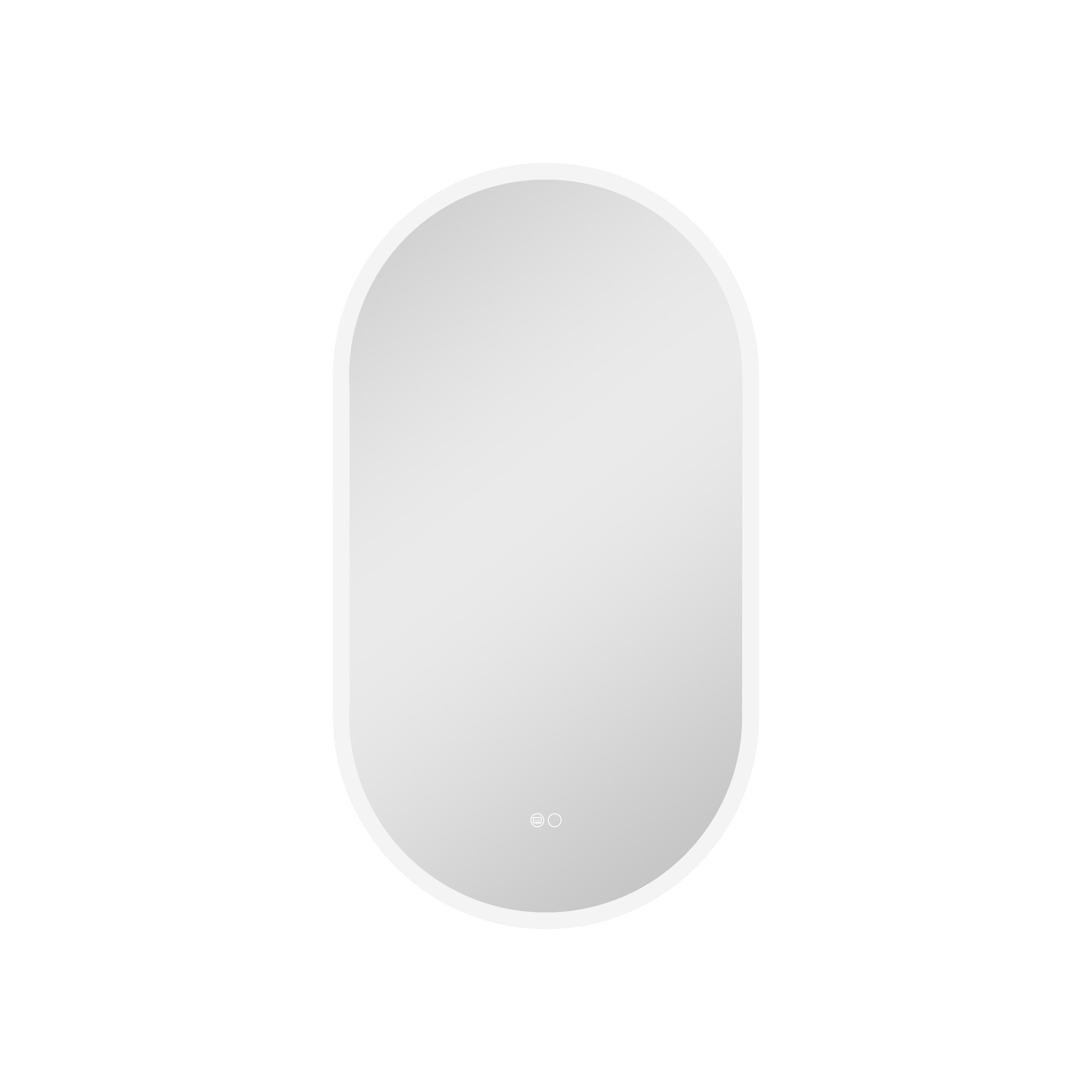 WELLFOR W10EP2036 20-in x 36-in Polished Frameless Oval Dimmable LED Lighted Fog Free Bathroom Vanity Mirror ( Silver )