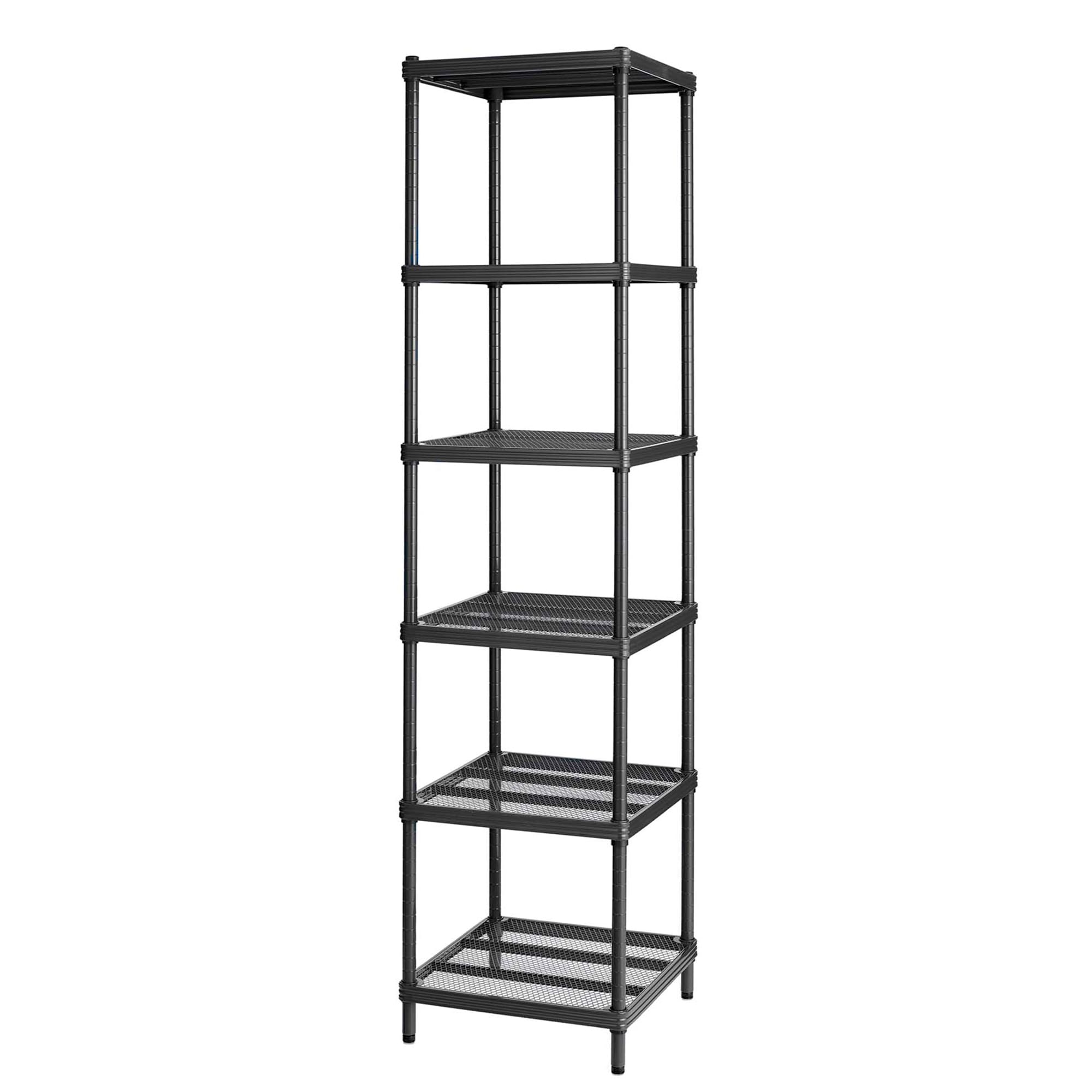Design Ideas 325737 6 -Tier Heavy Duty Black Stainless steel Utility shelving unit ( 17.7-in W x 17.7-in D x 70.9-in H )