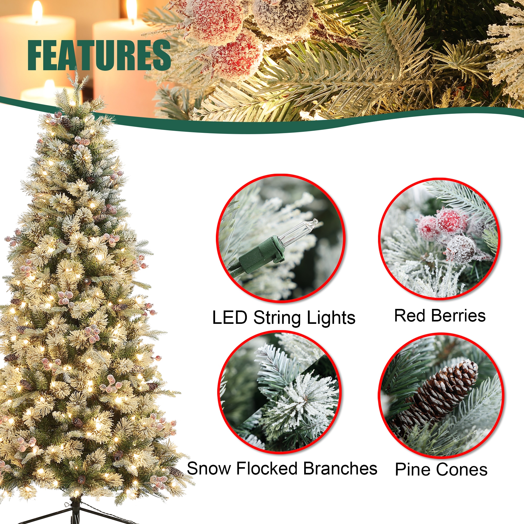 LuxenHome WHAP1800 Artificial-Christmas-Trees - View #11