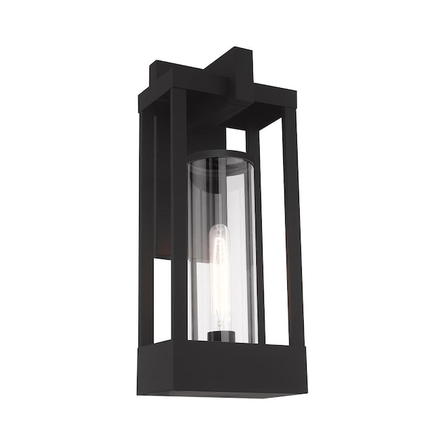 Livex Lighting Delancey 1-Light 20-in Black Outdoor Wall Light in the ...