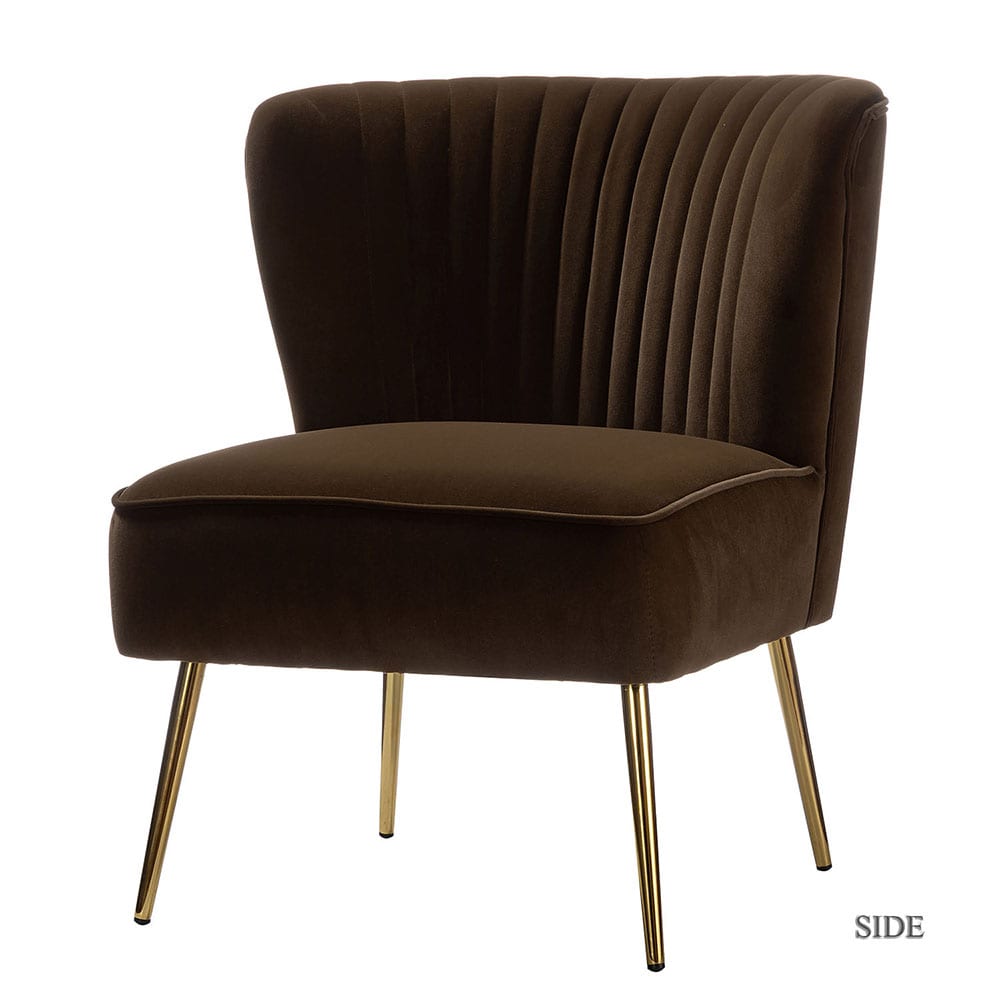 14 Karat Home CHMJM002-BROWN Casual BROWN Velvet Accent Chair