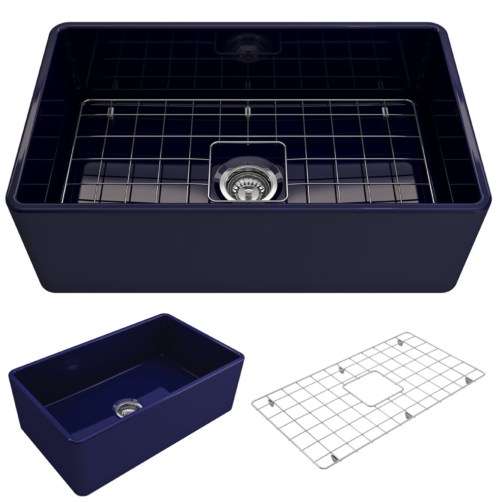 BOCCHI 1138-010-0120 Classico Farmhouse apron front 30-Inches x 18-Inches Fireclay Single bowl Kitchen Sink