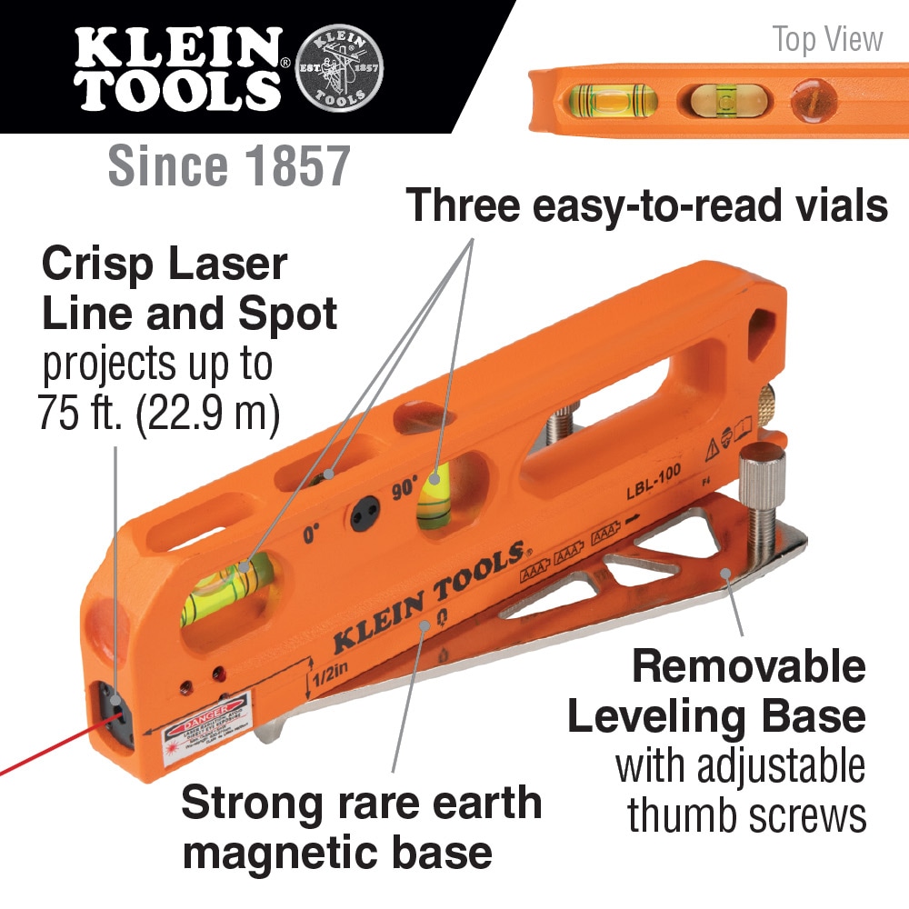 Klein Tools Red 35-ft Indoor/Outdoor Line Generator Laser Level with Line  Beam in the Laser Levels department at