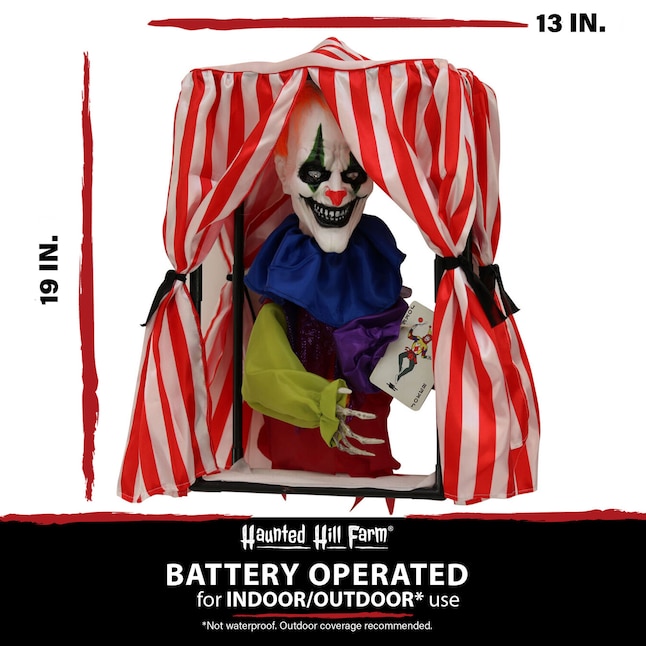 Haunted Hill Farm 19-in Lighted Animatronic Clown Free Standing ...