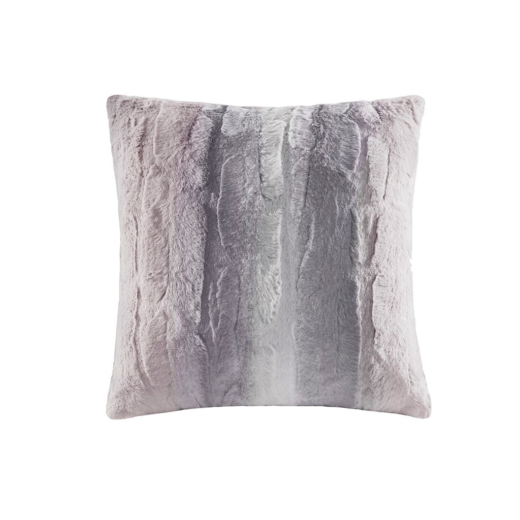 Gracie Mills Shawn Faux Brushed long Fur Square Pillow