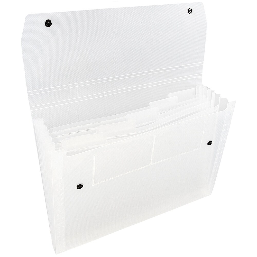JAM Paper 21626187 Clear Plastic 9-in x 13-in Snap Expanding file folder