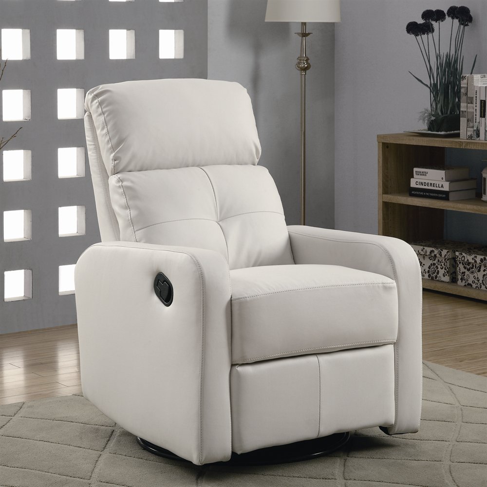 monarch bonded leather swivel glider recliner