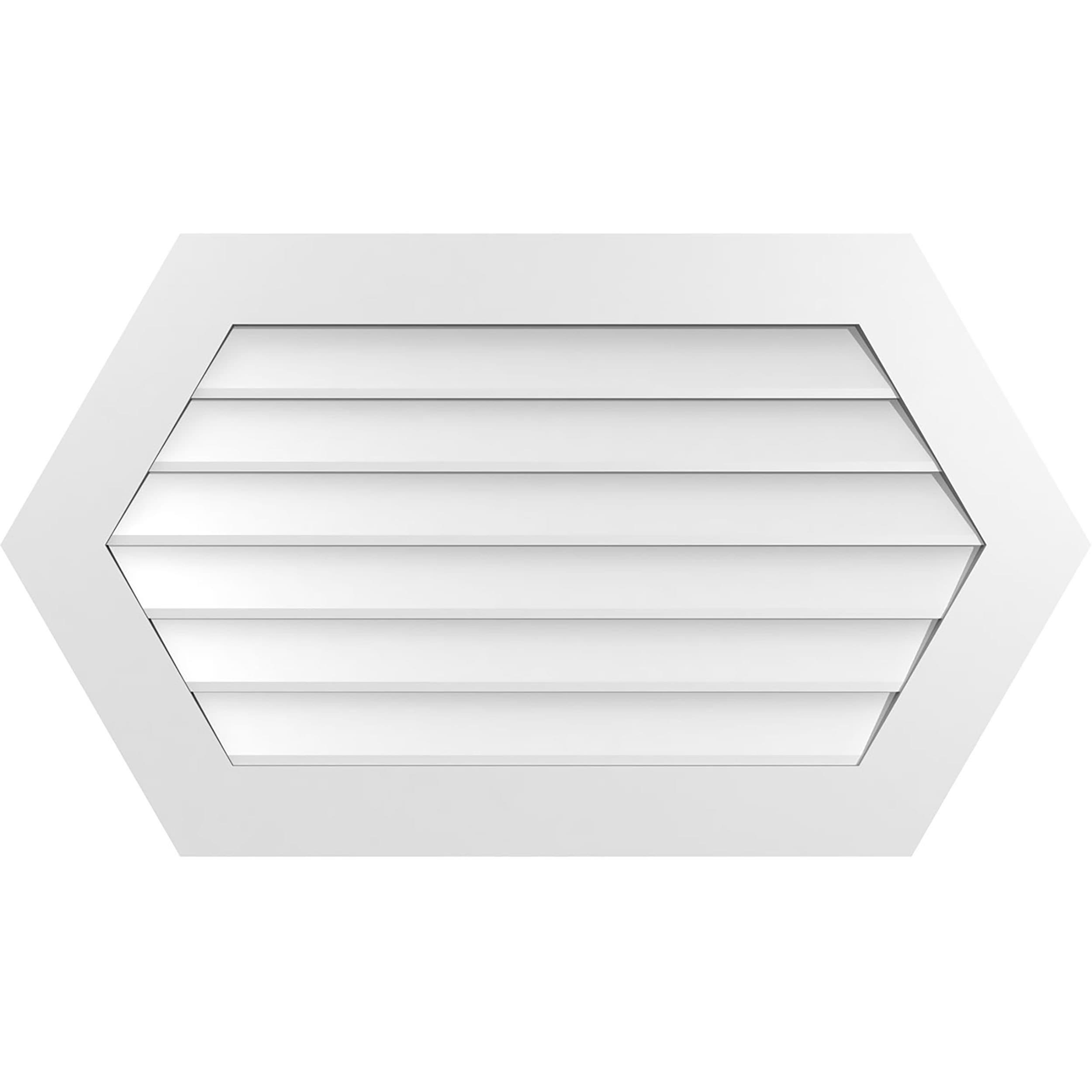 Ekena Millwork GVPHP42X2401SN 42-Inches x 24-Inches Off-white Peaked PVC Gable Louver Vent