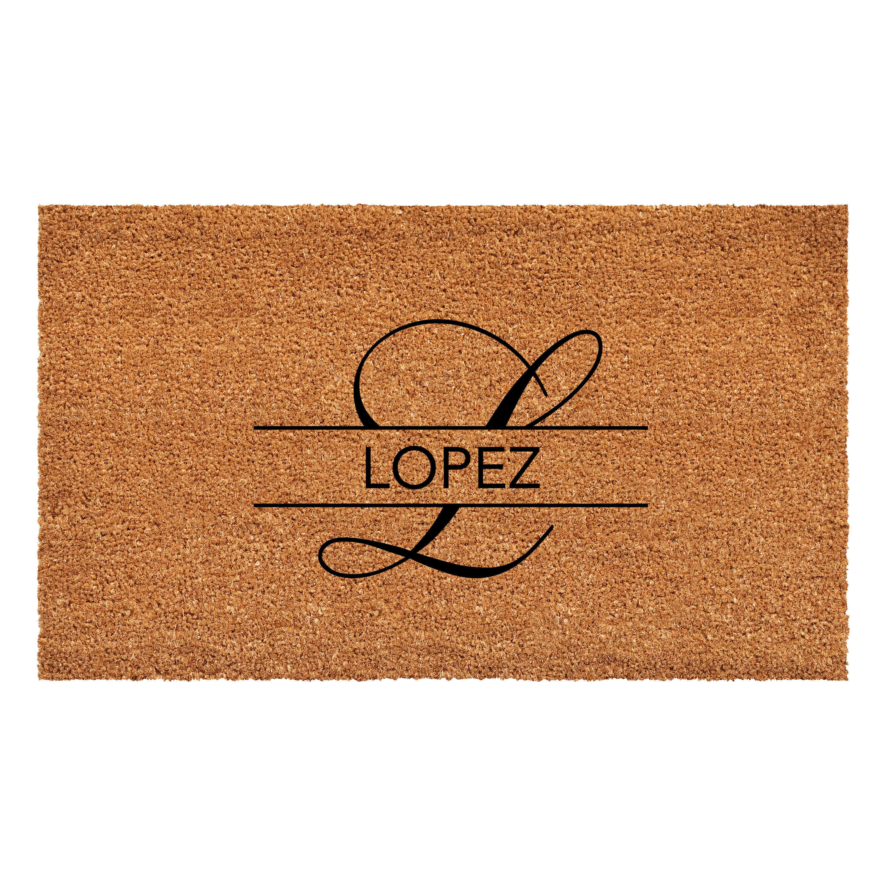 Callowaymills 110891729 1-1/2-ft x 2-1/2-ft Natural, Black Coir/Vinyl Rectangular Indoor or outdoor Decorative Door mat