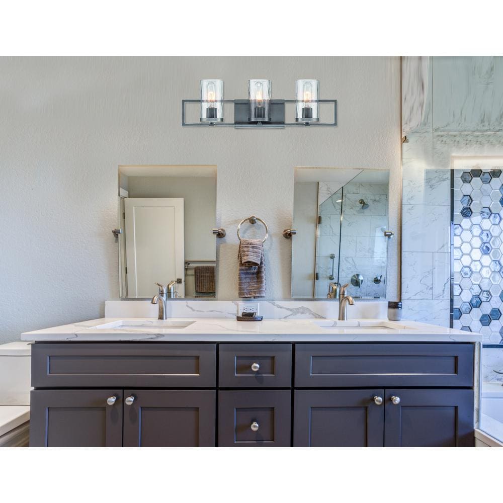 Designers Fountain 86503-CHA Elements 24-in 3 -Light Gray Transitional Vanity light