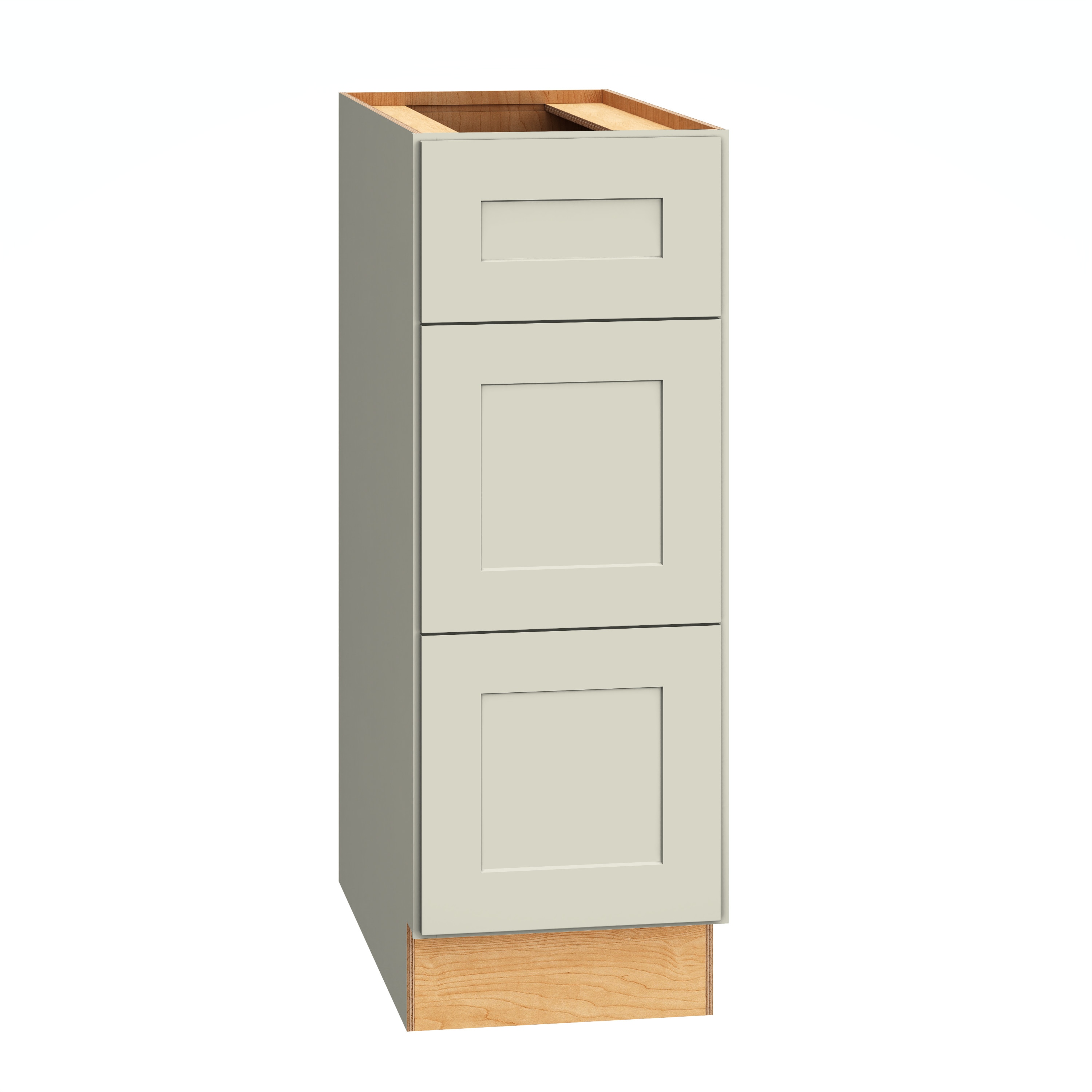 Diamond Express 61D-3DB12 Jamestown 12-in W x 34.5-in H x 24-in D Icy Avalanche 3 -Drawers Drawer Base Fully assembled Plywood Cabinet (Recessed Panel Shaker)
