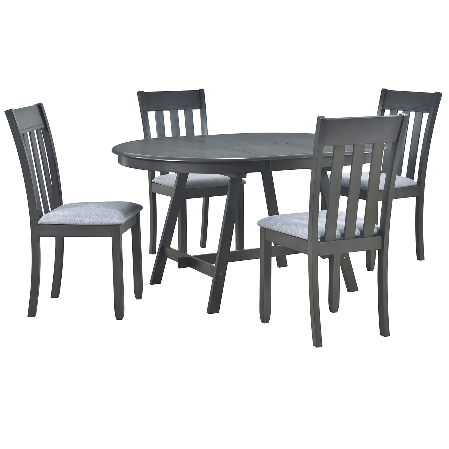 SINOFURN SYA010161BL Gray Casual Dining Room Set with Round Table ( Seats 4 )