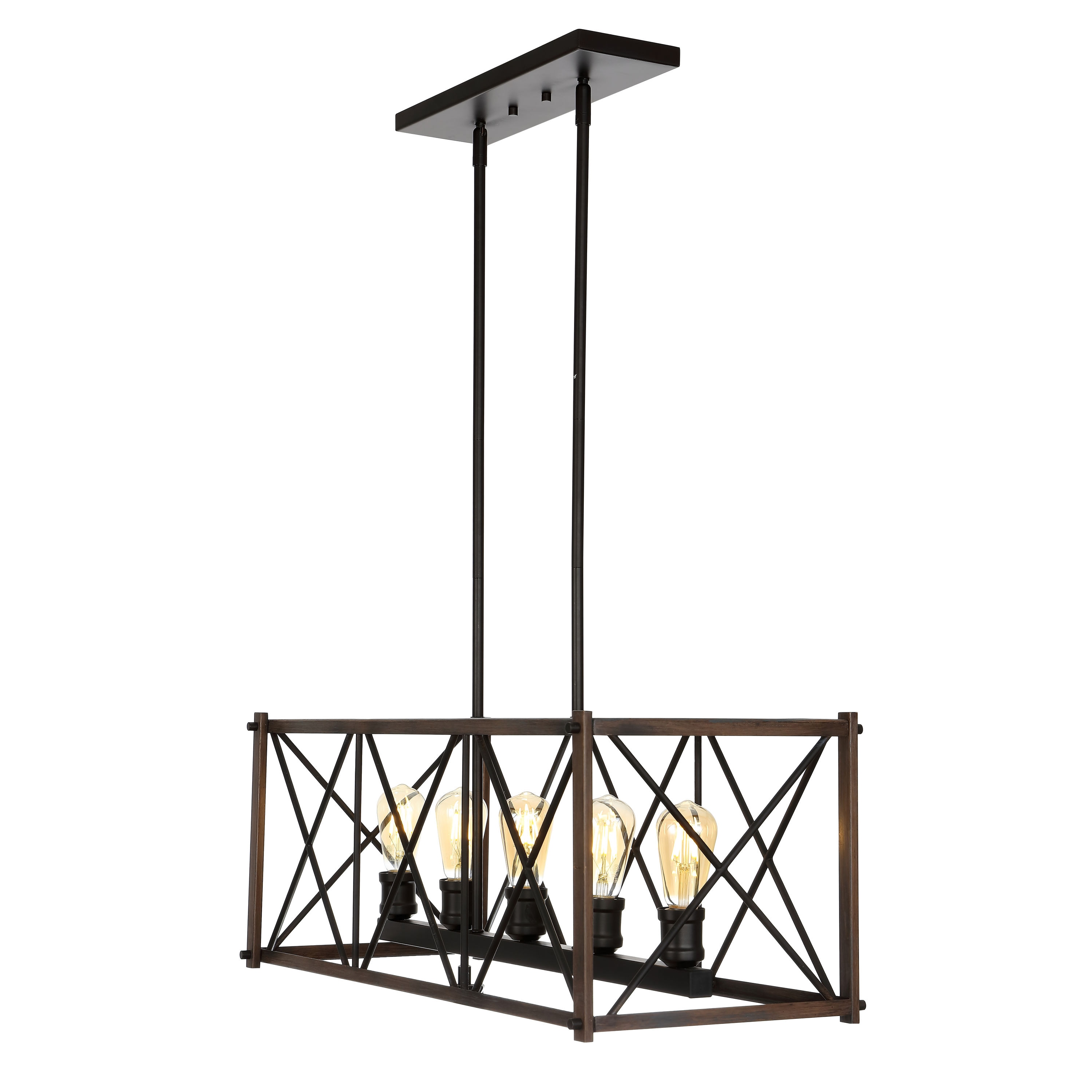 Bronze Farmhouse 33" LED Dimmable Iron Pendant Light