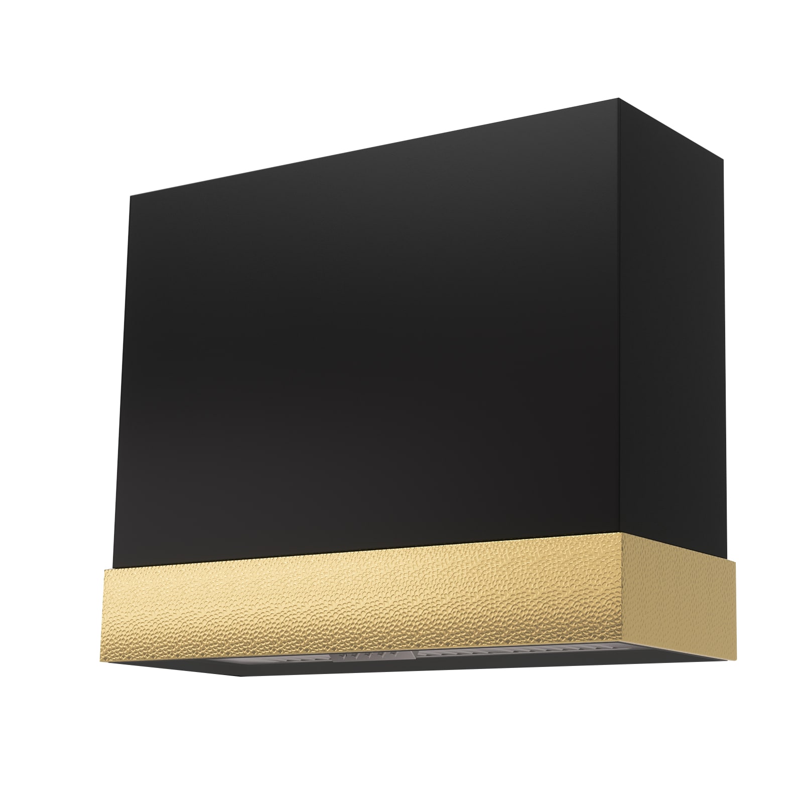 Akicon AK-HS36HD-JBG 36 inch Ducted 600-CFM Black with Gold Wall-Mounted Range Hood with Charcoal Filter