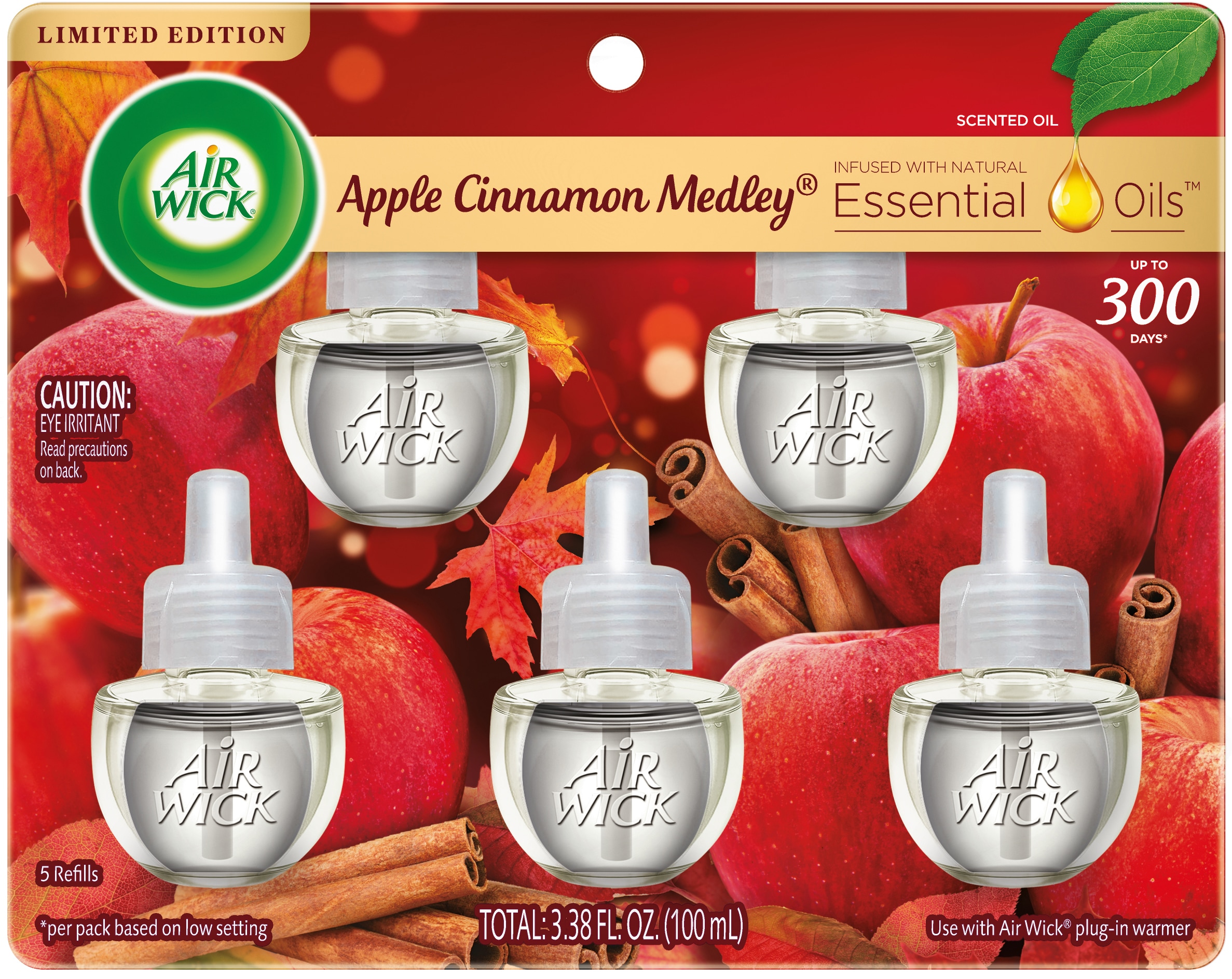 Cinnamon Apple Air Freshener Plugin Refill fits Air Wick and more