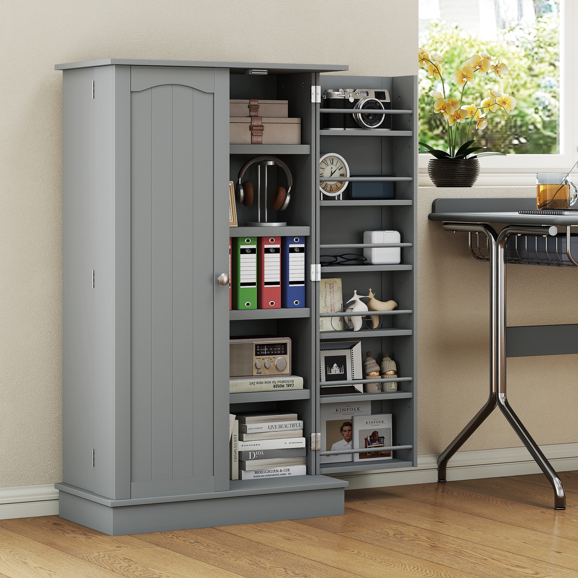 HomCom 83A-037V80GY Pull-Out-Cabinet-Baskets - View #6