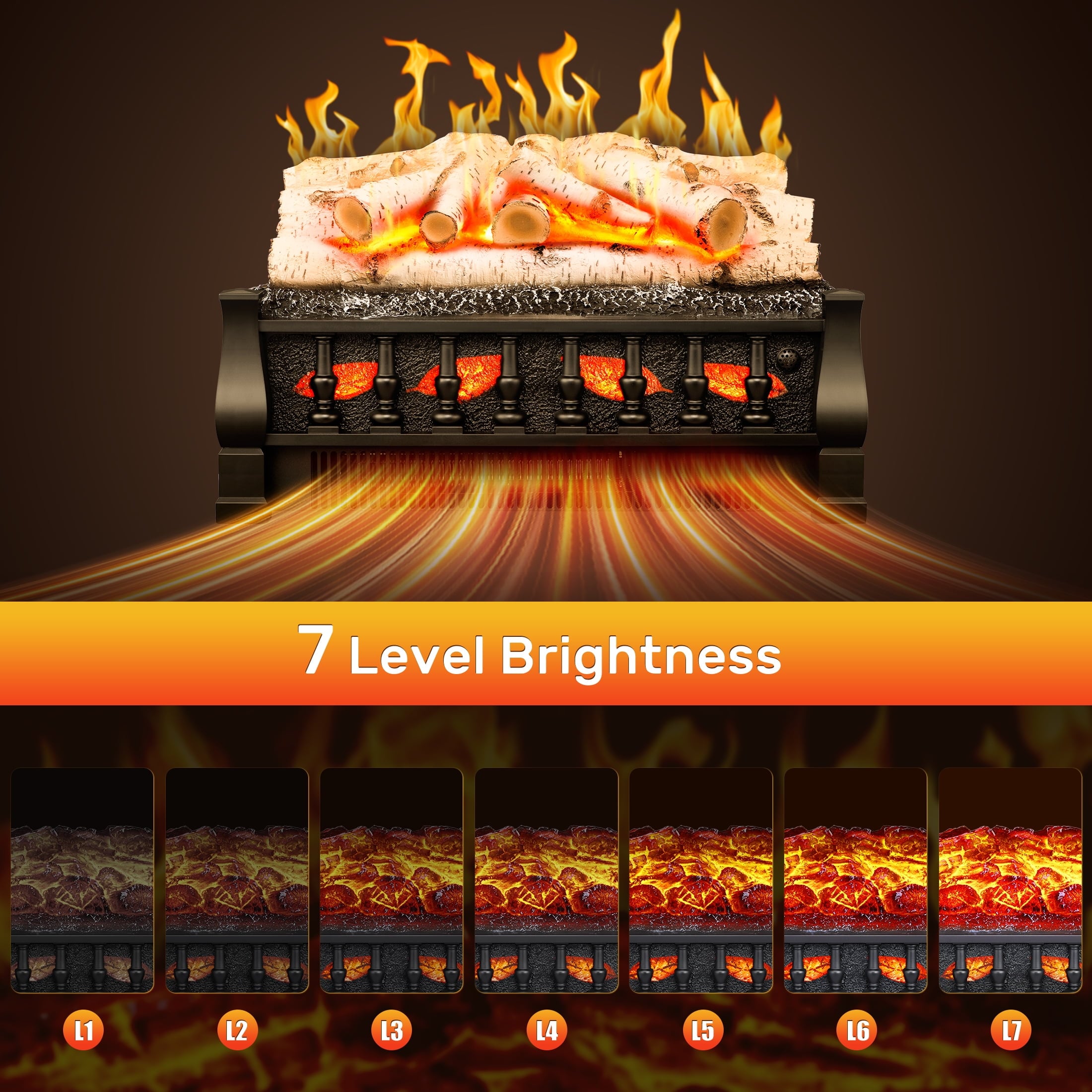 COWSAR L360 Electric-Fireplace-Logs - View #2